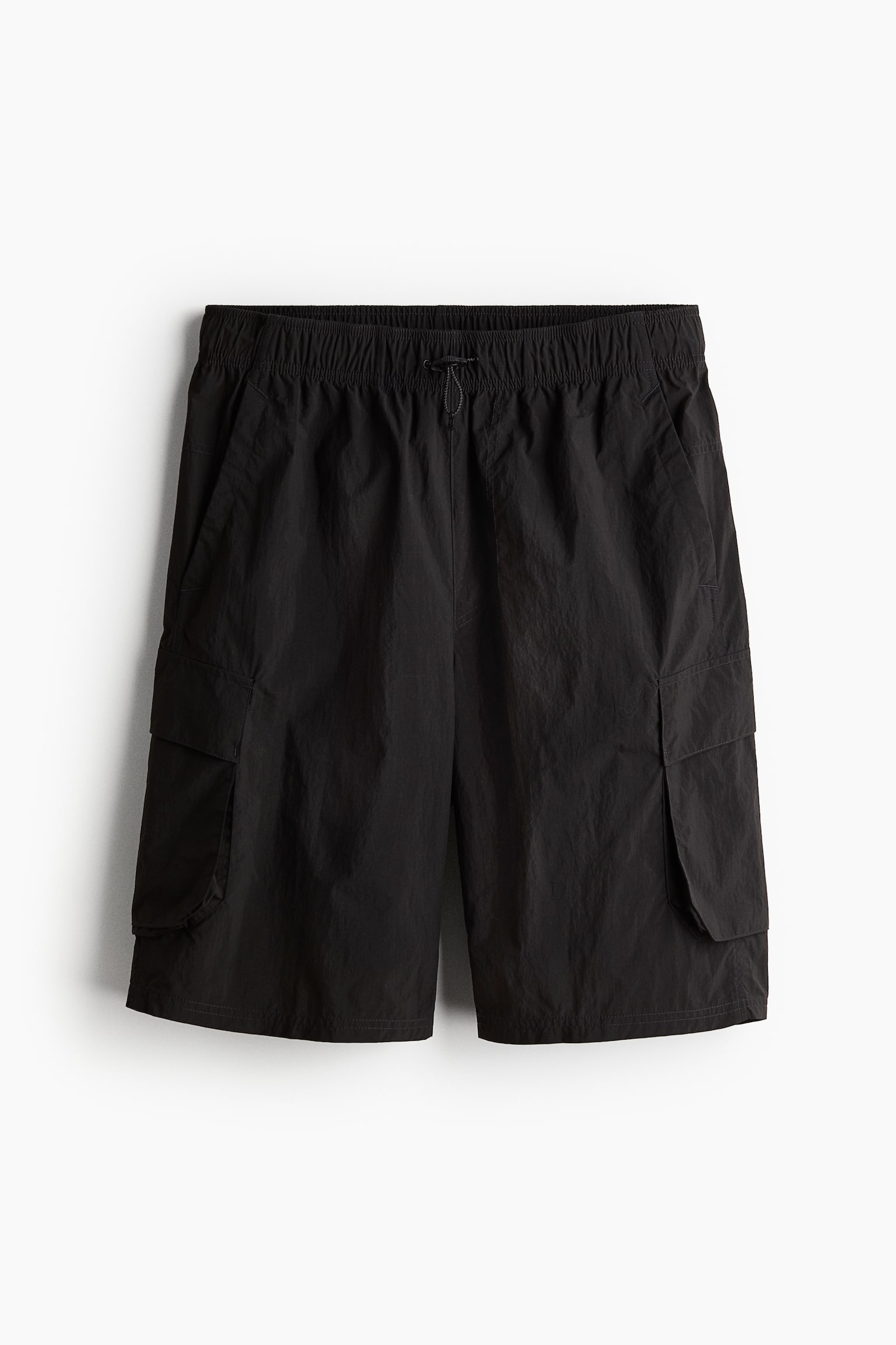 Long cargo sports shorts - Black/Green - 2