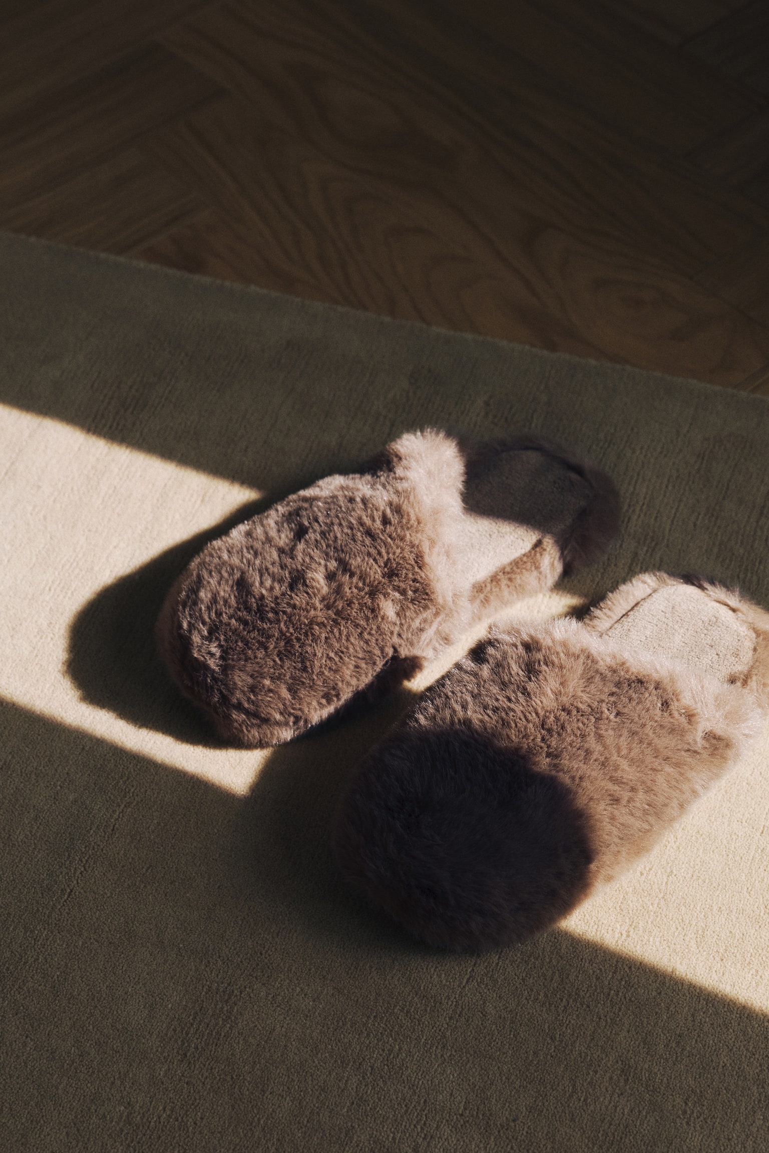 Pantuflas de tela vaporosa - Café - 1