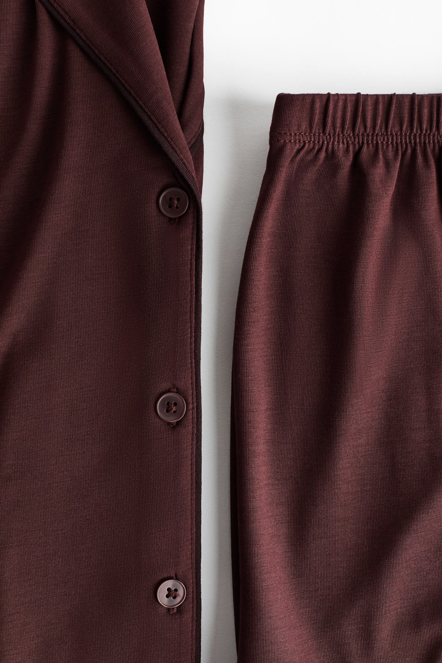 Viskoz Karışımlı Pijama Takımı - Paslı kahverengi/Krem/Açık pembe/Siyah/Grey-green - 2