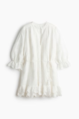 Bomullsklänning med broderie anglaise