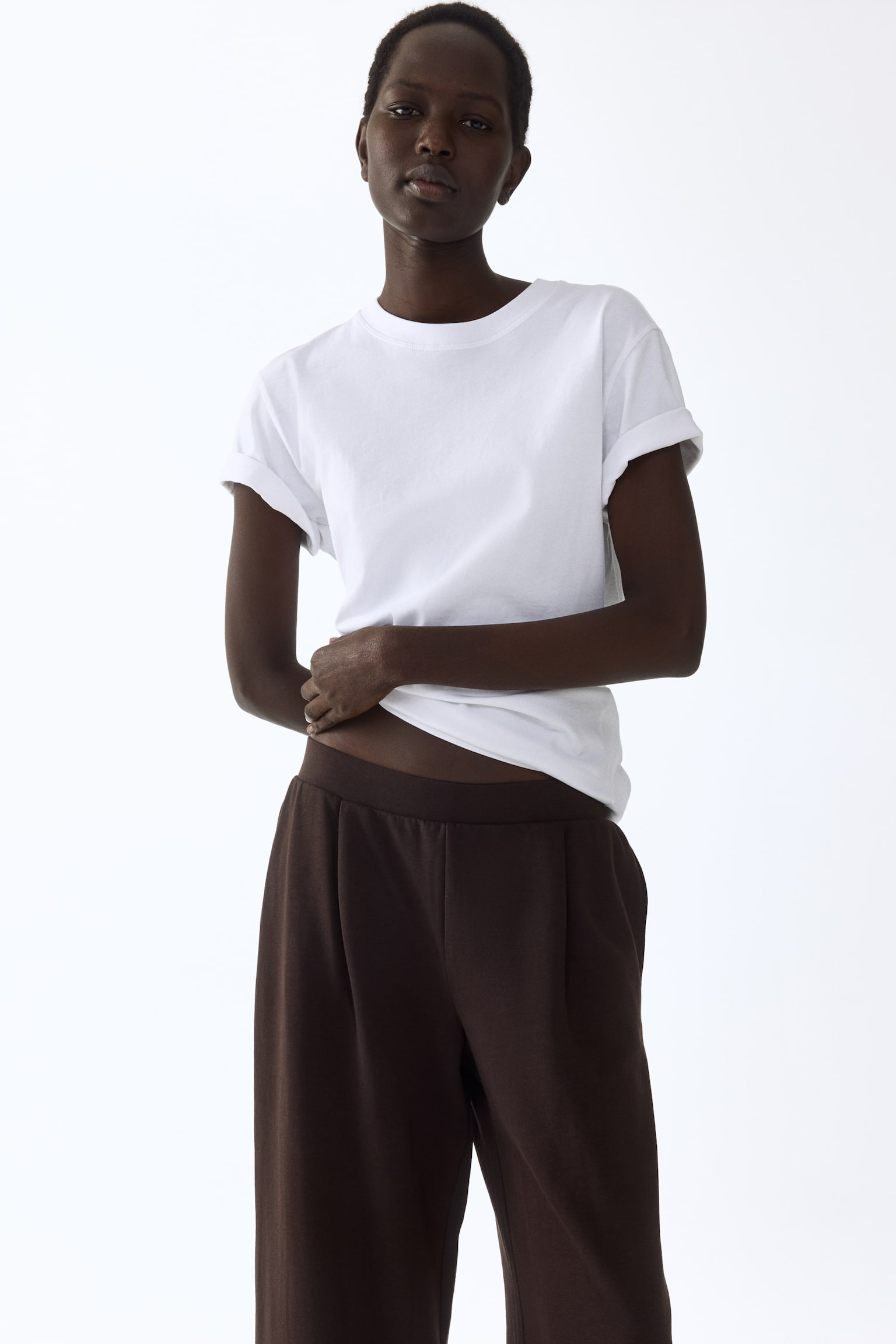 Wide interlock joggers - Dark brown/Black/Light beige - 4