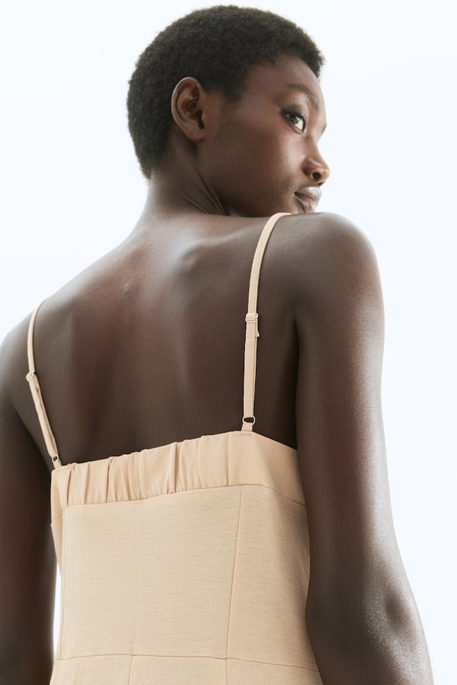 Pleated Jumpsuit-Beige - 3