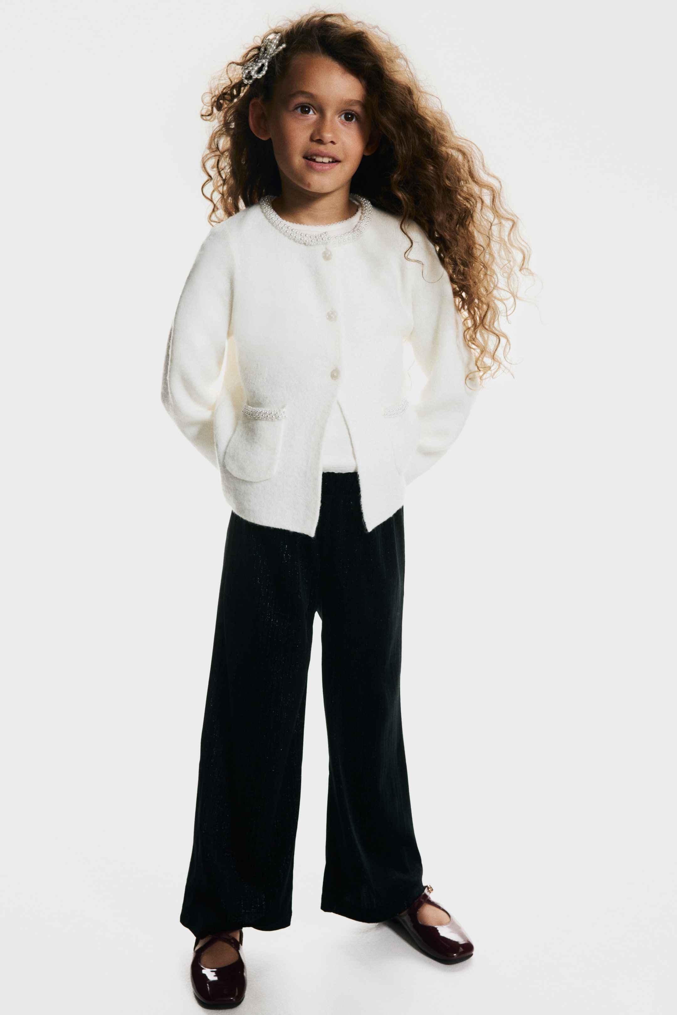 View larger image: Bead-detail cardigan - White - Kids | H&M 3