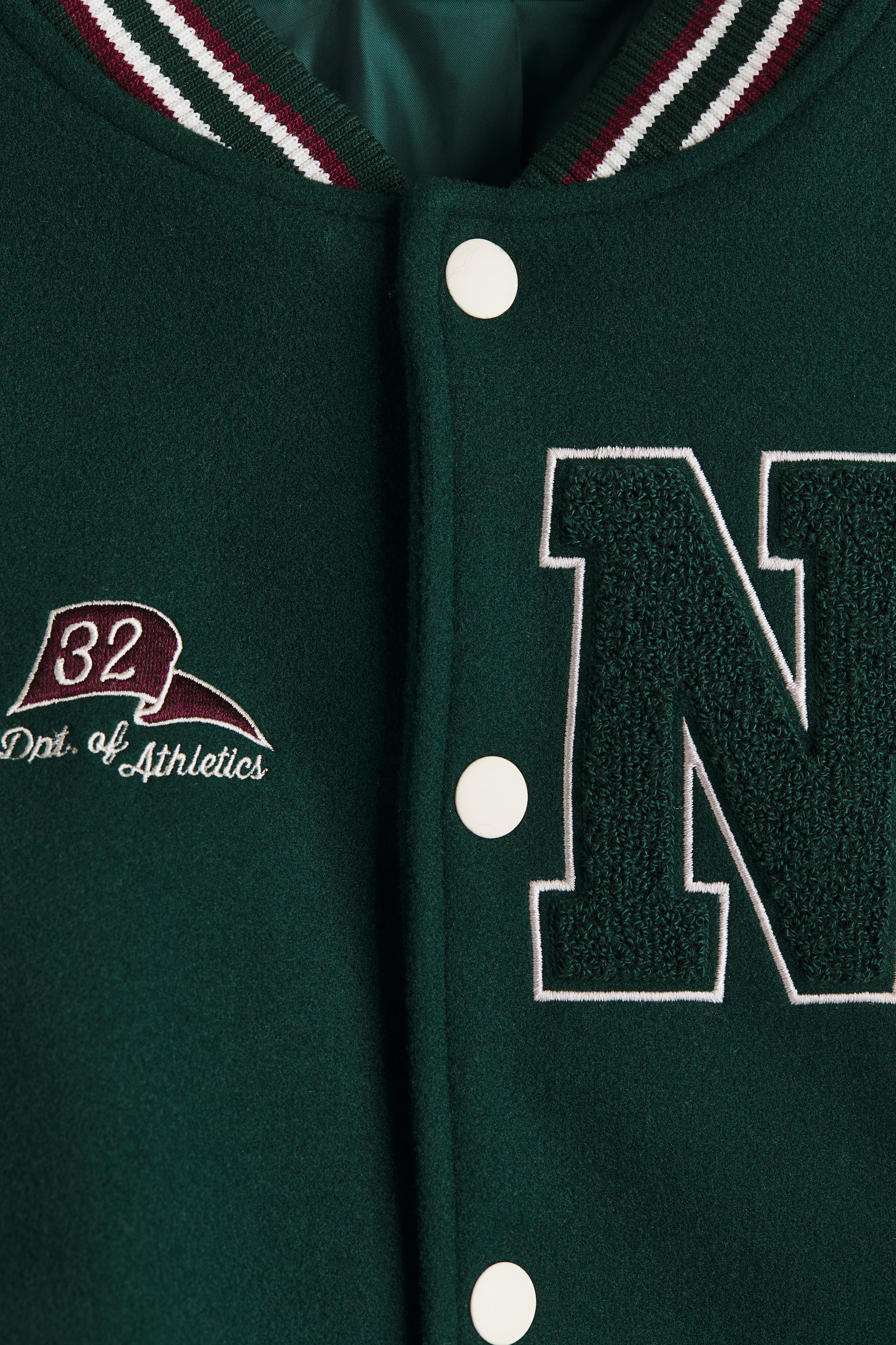Motif-Detail Baseball Jacket