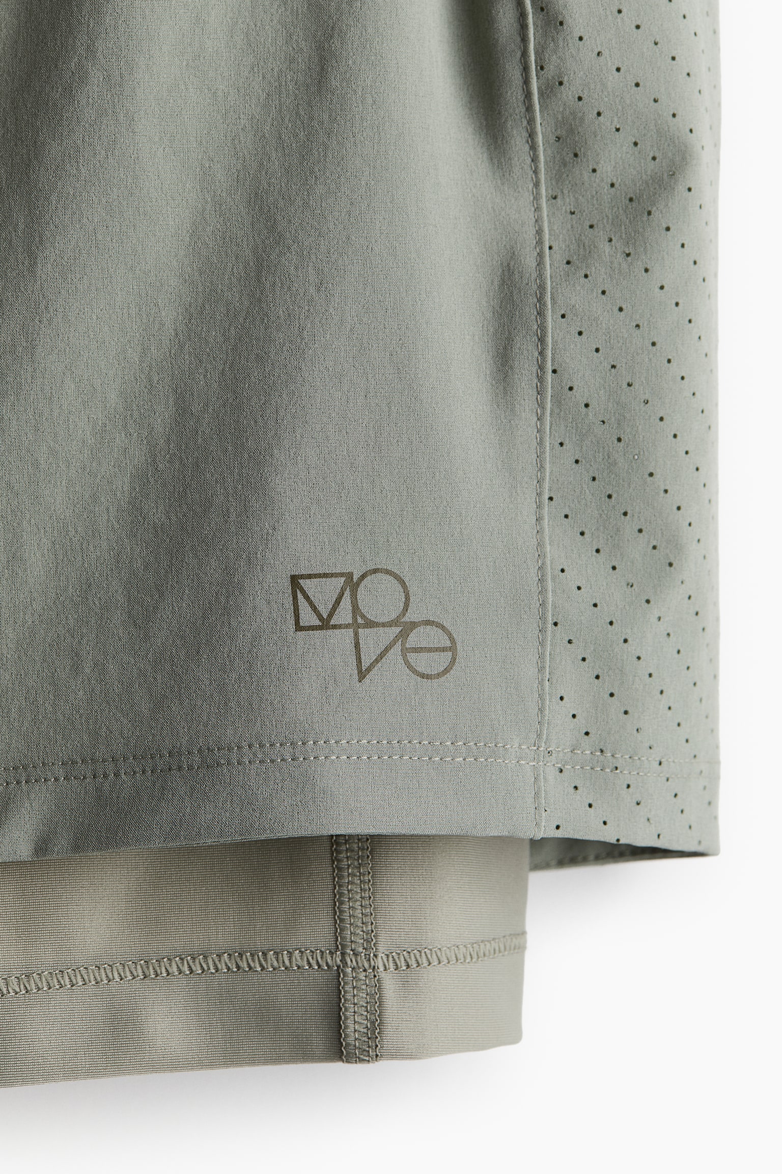 Double Layer Running Shorts In DryMove™ - Light khaki green/Steel blue/Light beige/Black - 5