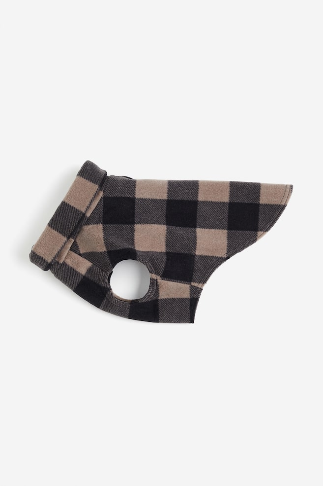 Fleece top for a dog - Dark beige/Checked/Black/Dogtooth-patterned/White/Dogtooth-patterned - 2