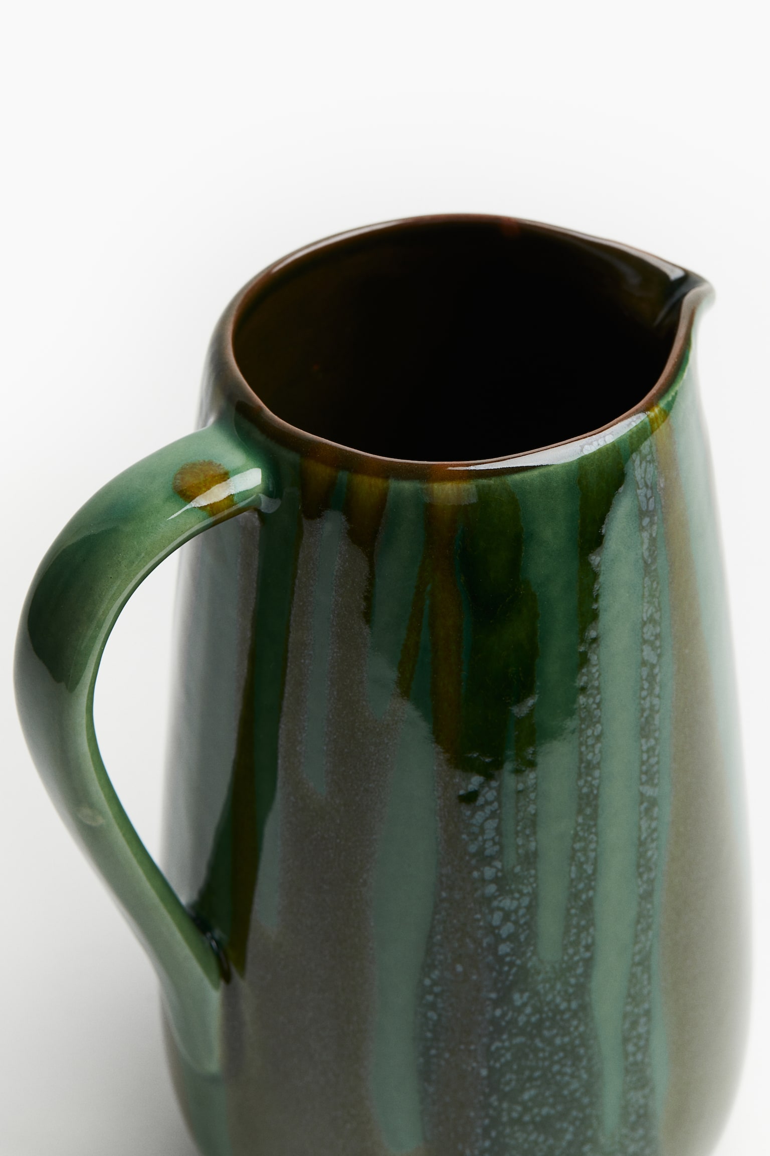 Glazed terracotta jug - Dark green/Patterned - 2