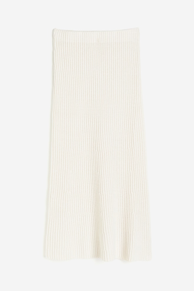 Rib-knit skirt - Cream - 2