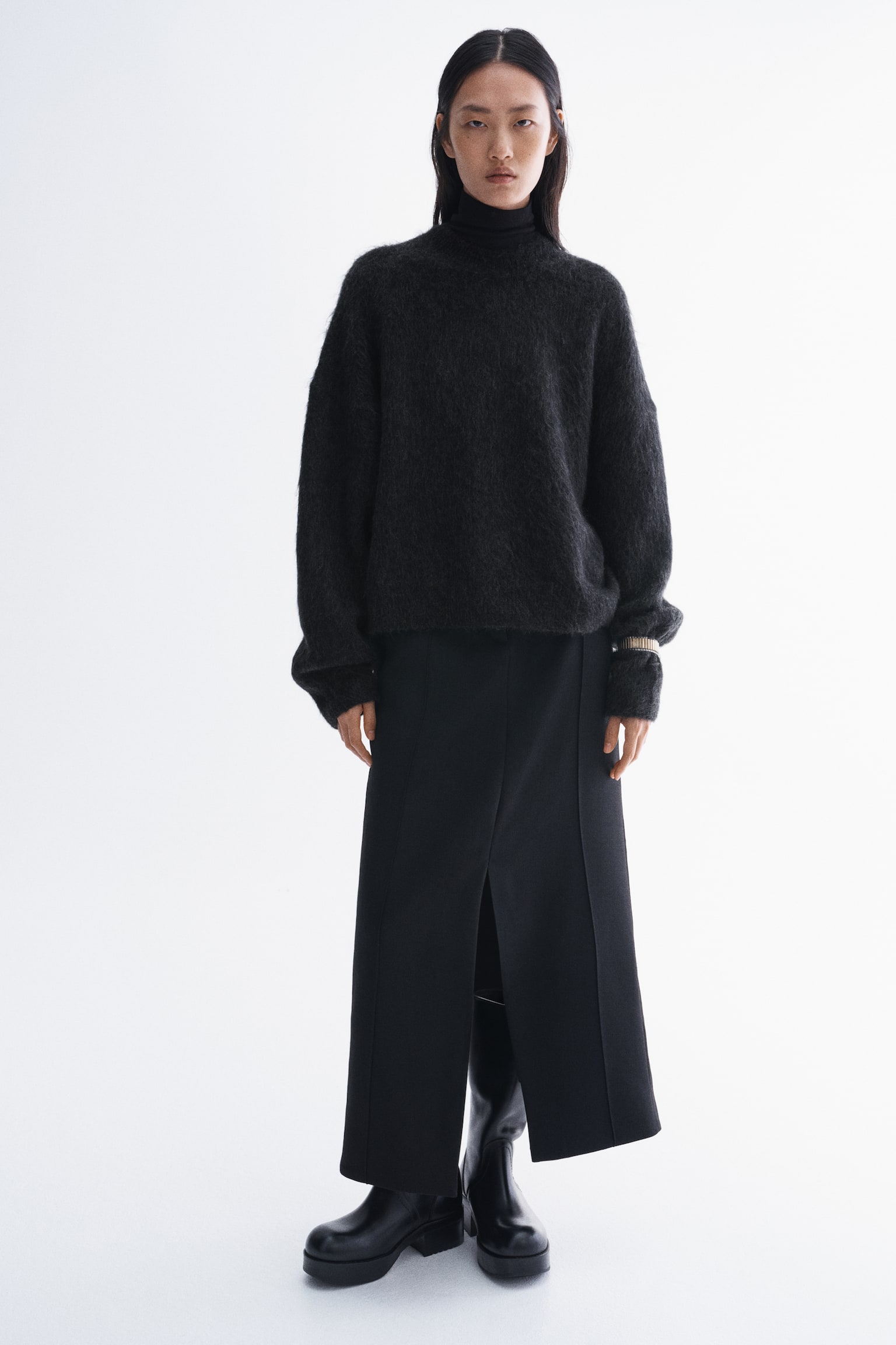 Женский свитер H&M Brushed Mohair-Blend, цвет: Чёрный — фото 4