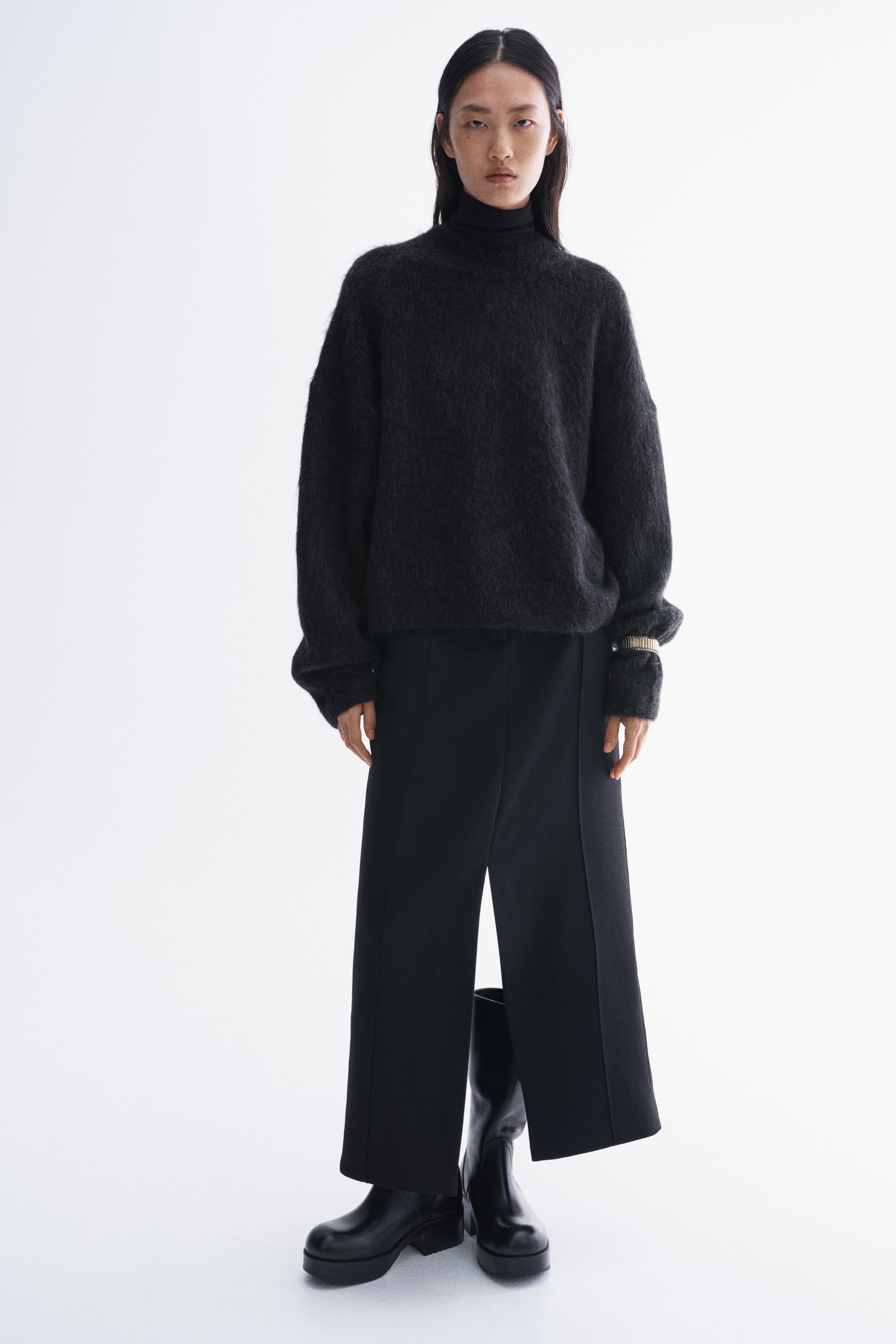 Brushed Mohair-Blend Sweater