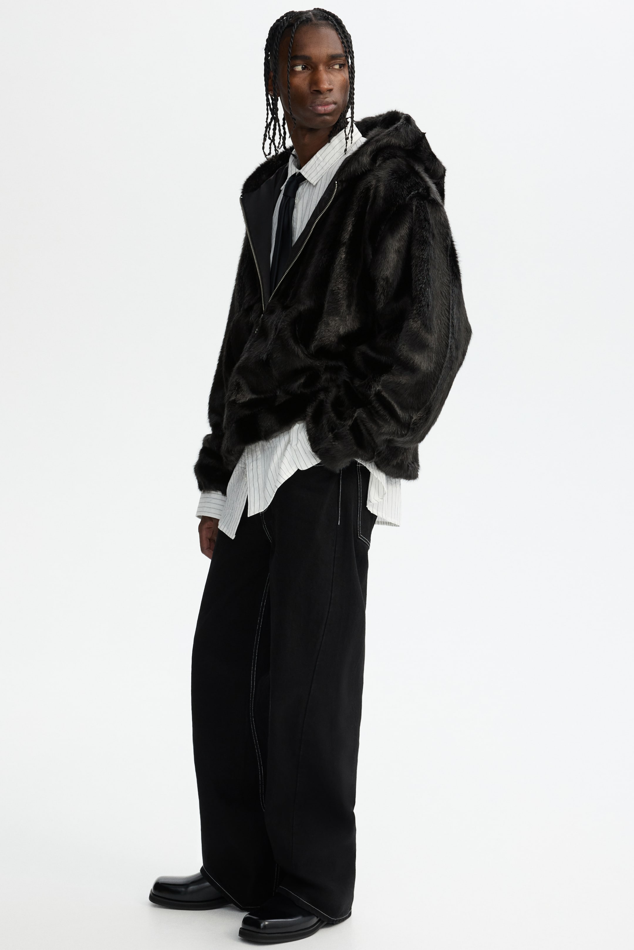 Ampliar la imagen: Chamarra con gorro - Negro - Men | H&M MX 4