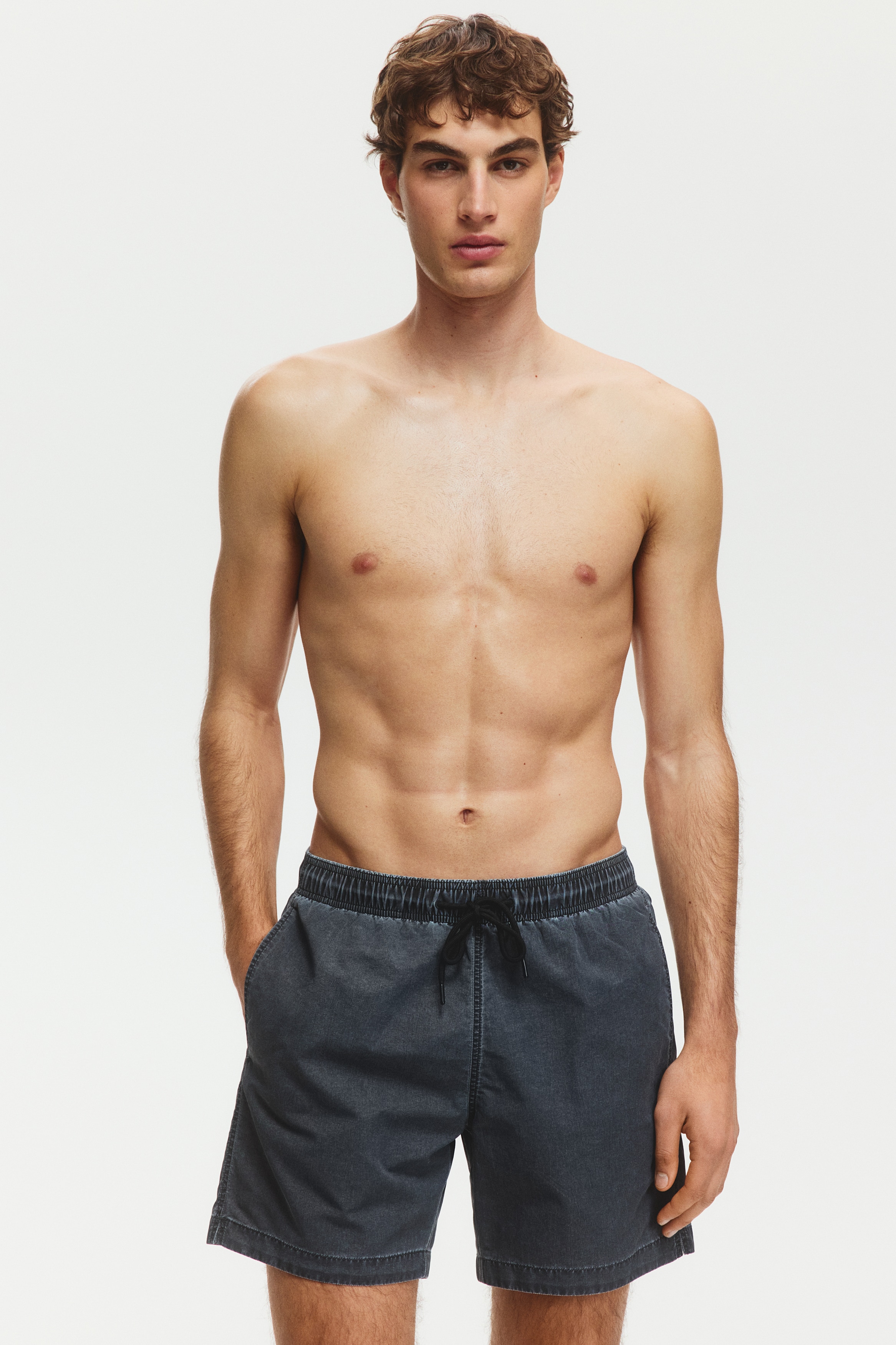 Swim Shorts - Black/Dark dusty pink