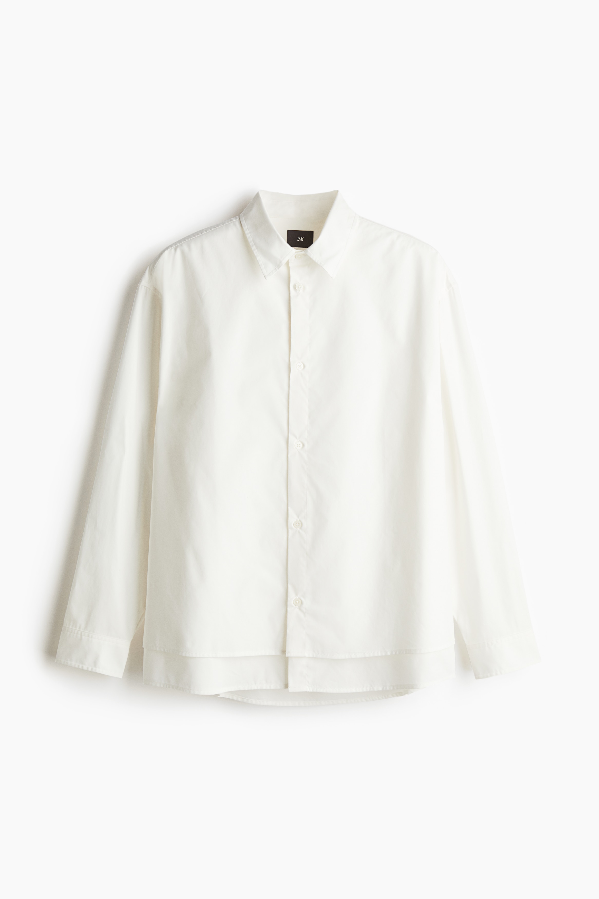 ルーズフィットダブルレイヤーシャツ - ホワイト - Men | H&M JP