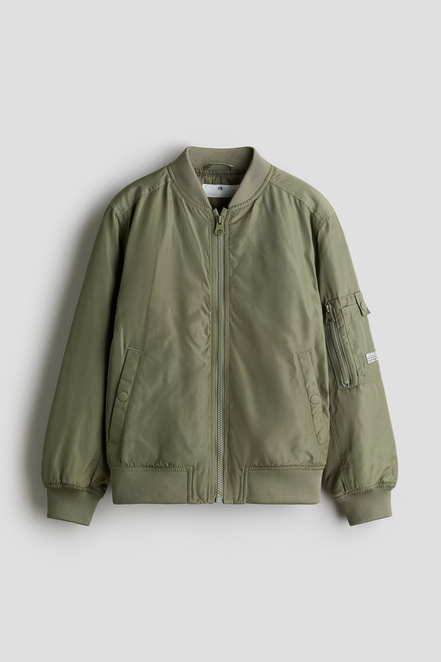 Padded bomber jacket - Khaki green/Black