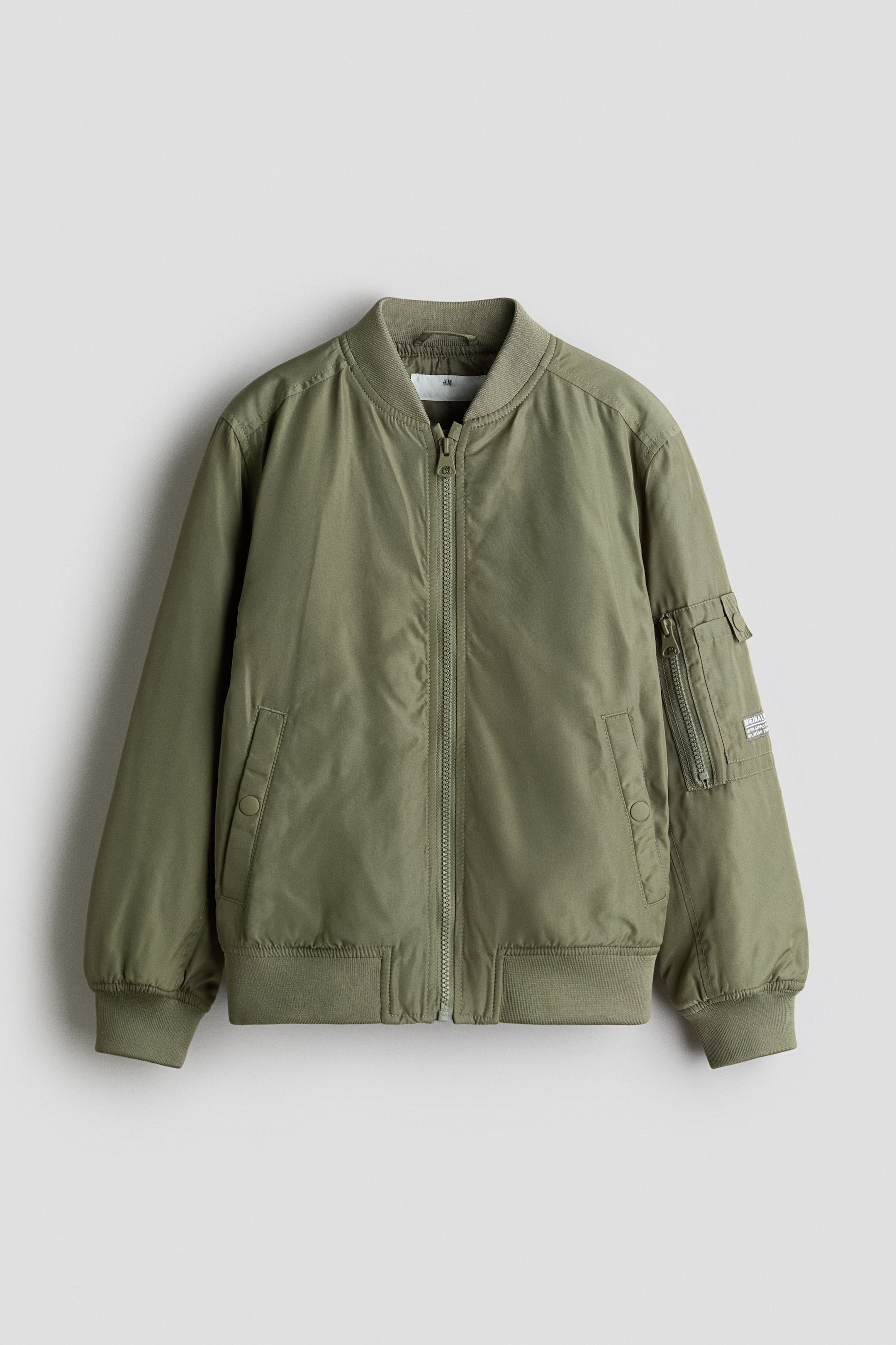 View larger image: Padded bomber jacket - Khaki green - Kids | H&M MY 1
