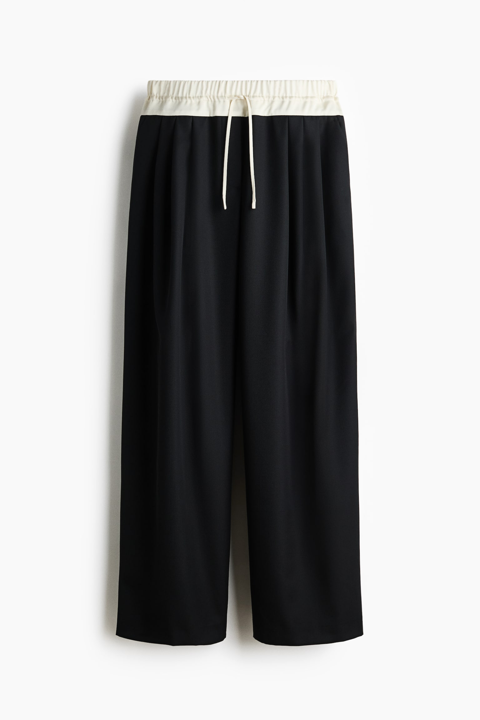 Wool-blend trousers - Black