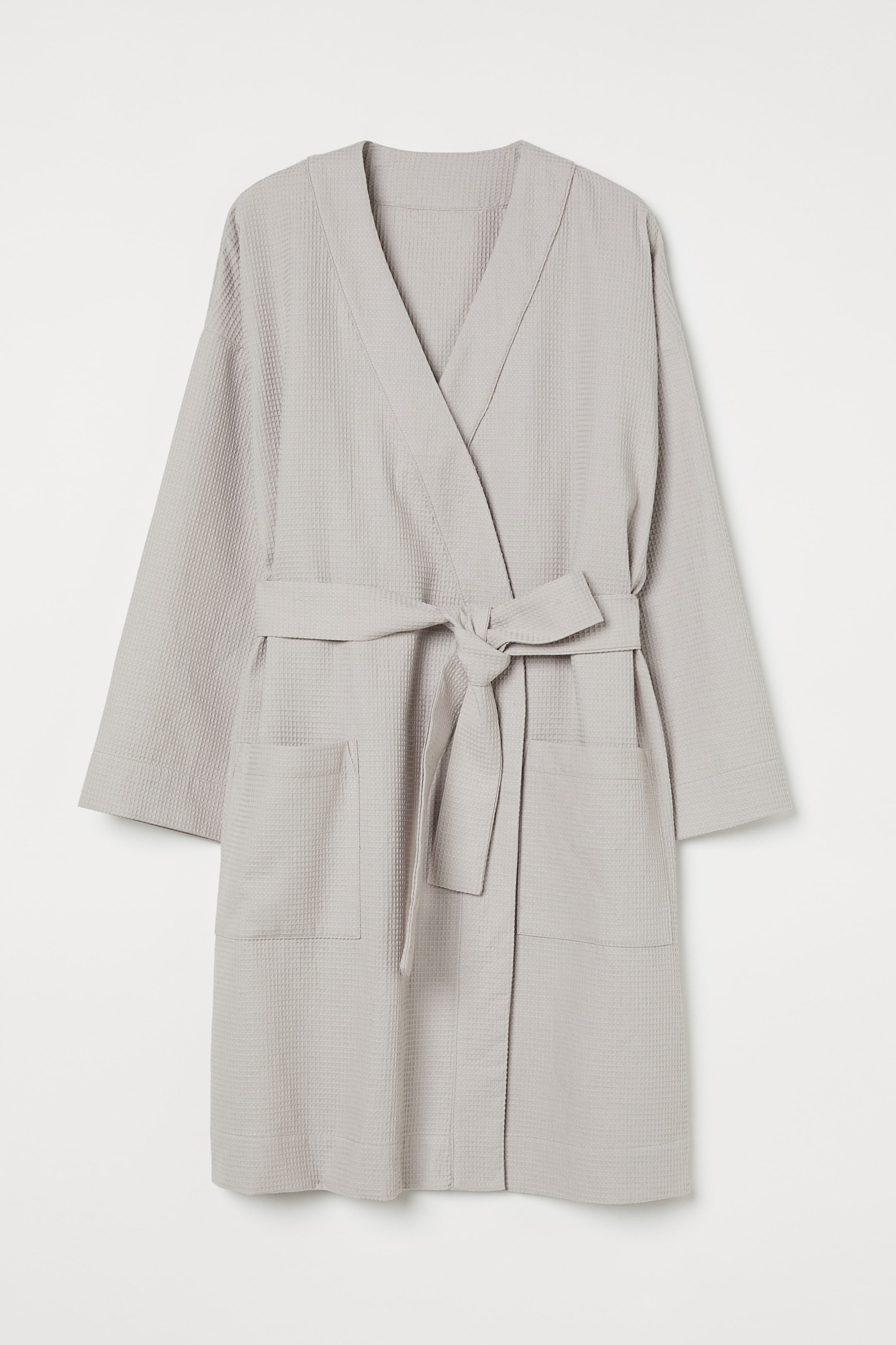 Waffled Bathrobe - Light taupe - Ladies | H&M CA