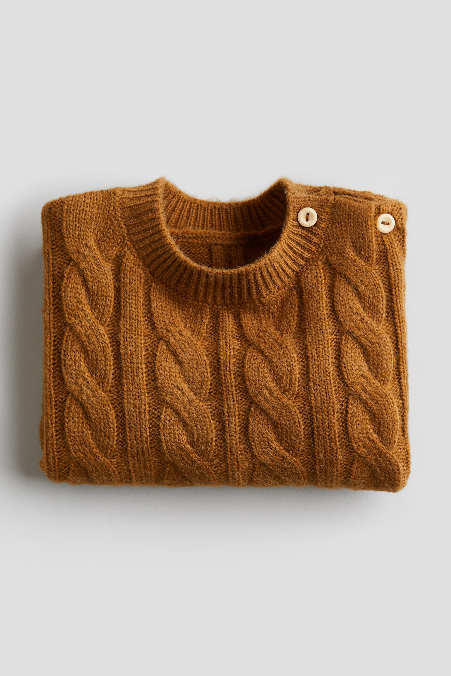 Cable-knit jumper - Light brown/Light beige - 2