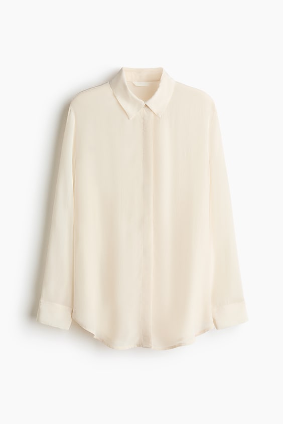 Женская рубашка H&M Viscose, цвет: Светлый бежевый