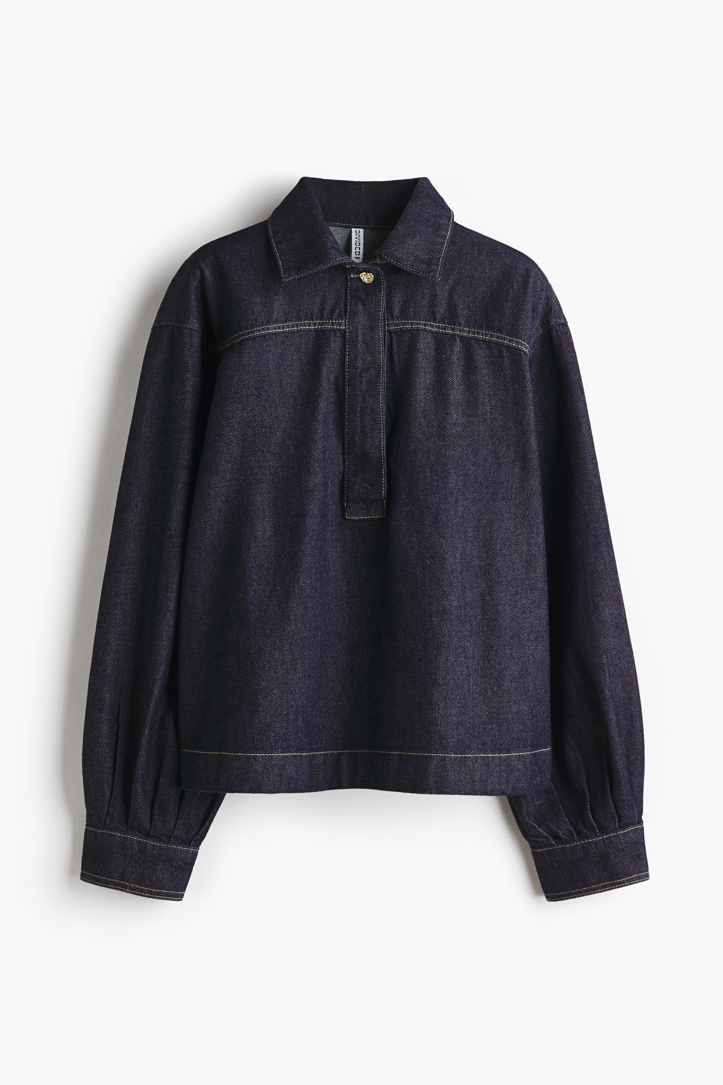 Džínsová košeľa cez hlavu - Tmavá džínsovomodrá/Džínsovomodrá