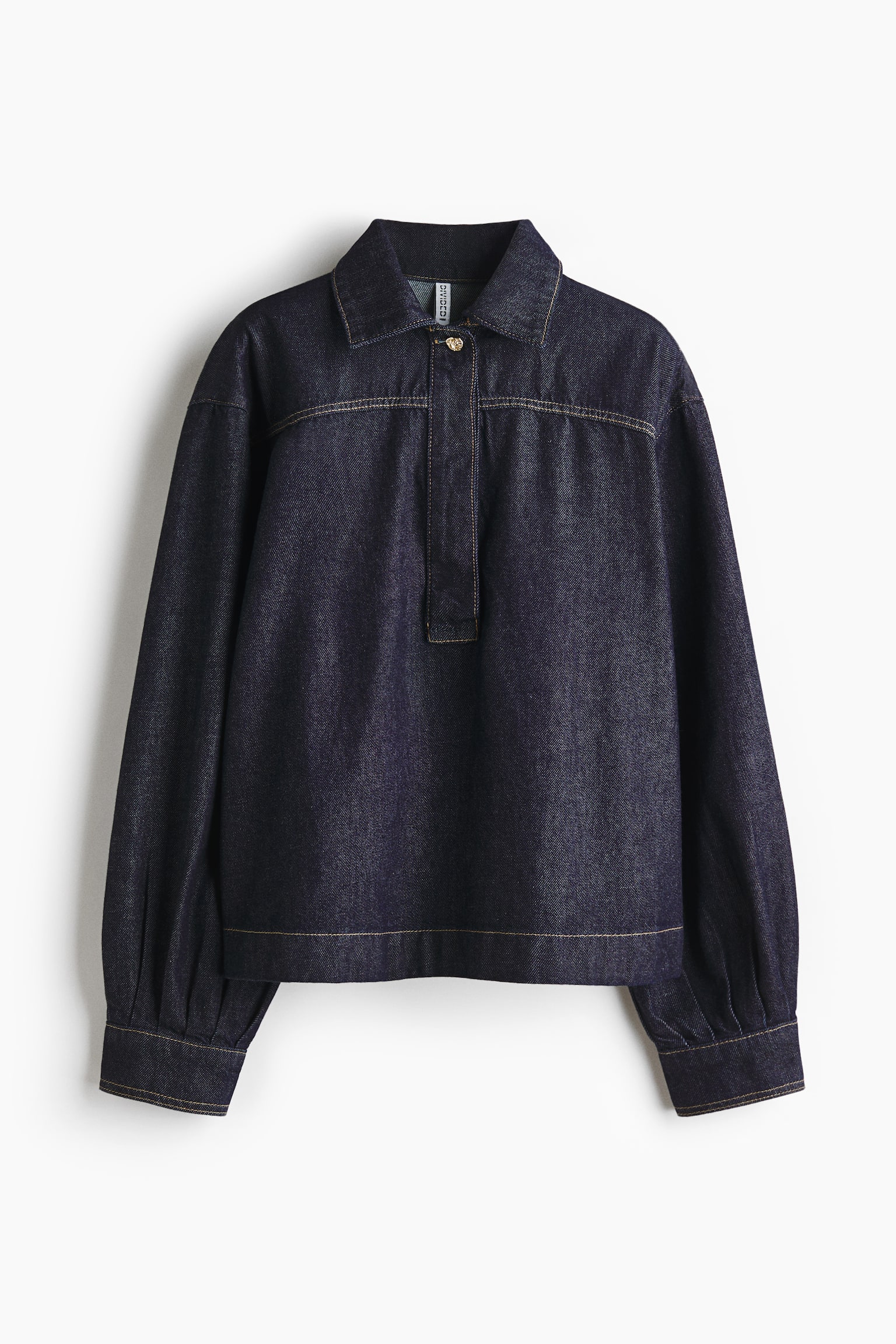 Женский свитер H&M Denim Pullover Shirt, цвет: Тёмный джинсовый синий — фото 1