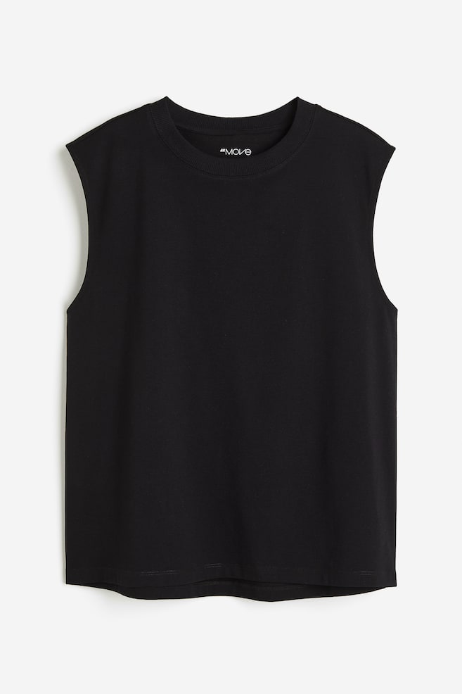 DryMove™ Sports vest top - Black/Light grey marl - 2