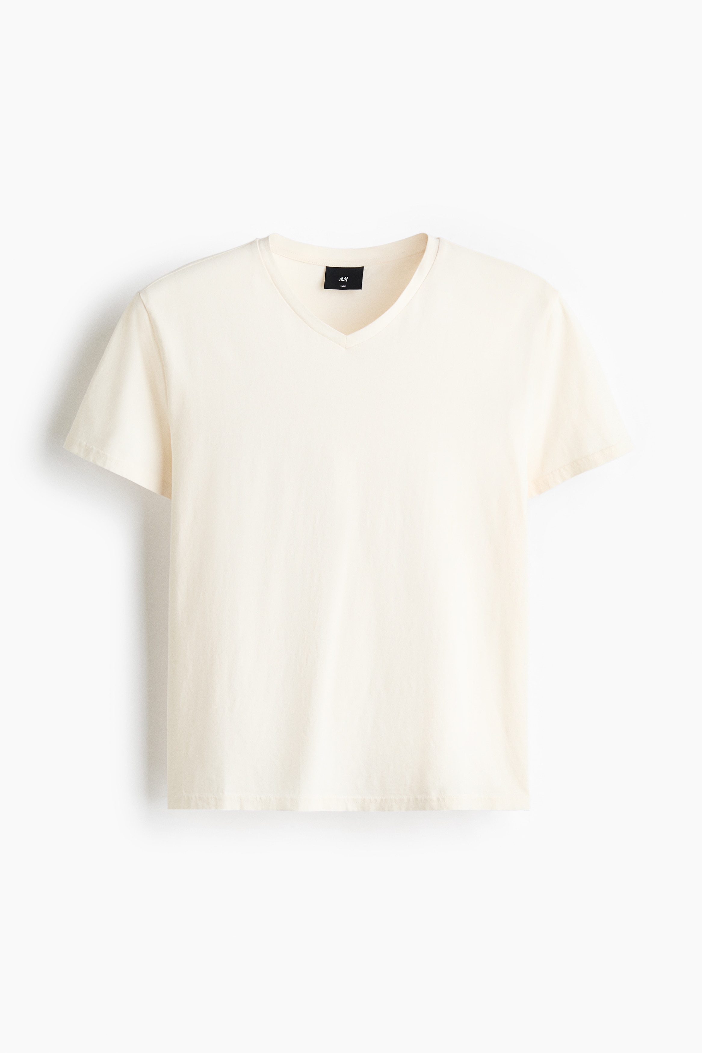 Pamučna majica Slim Fit - Krem/Tamnosiva