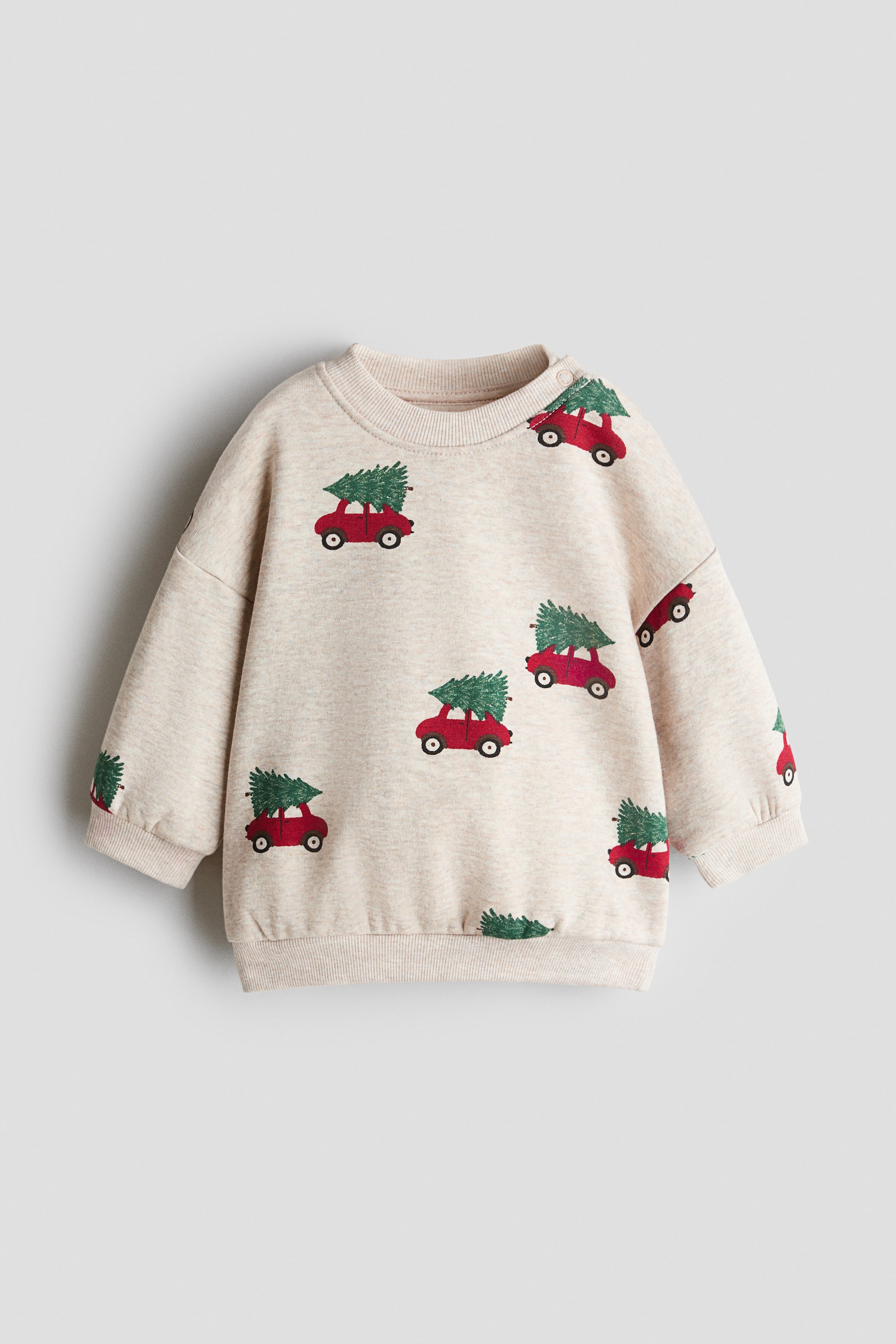 View larger image: Printed sweatshirt - Light beige/Cars - Kids | H&M 1