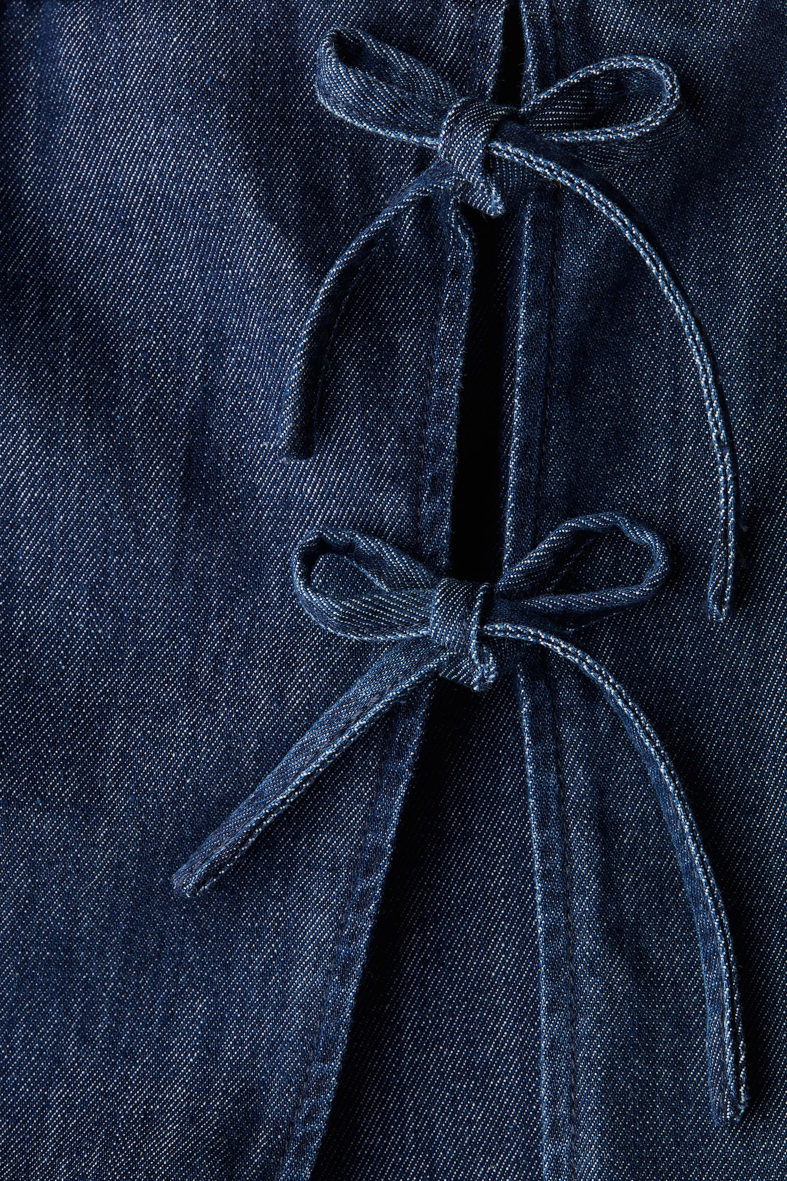 Denim skort - Màu xanh denim đậm/Màu trắng - 3