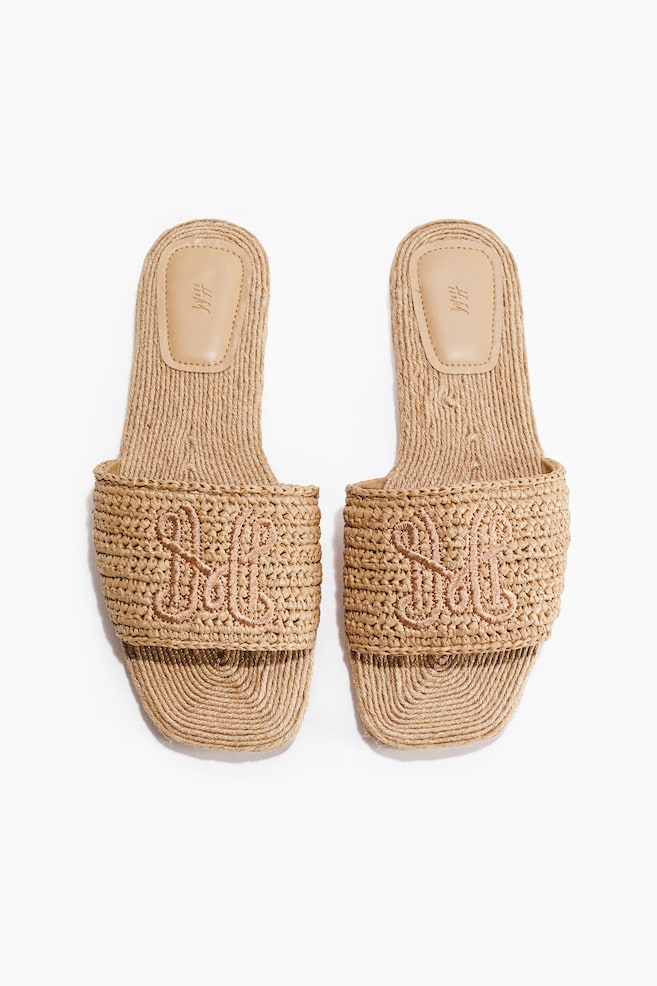 Espadrille Sandals - Beige/Dark powder pink - 1