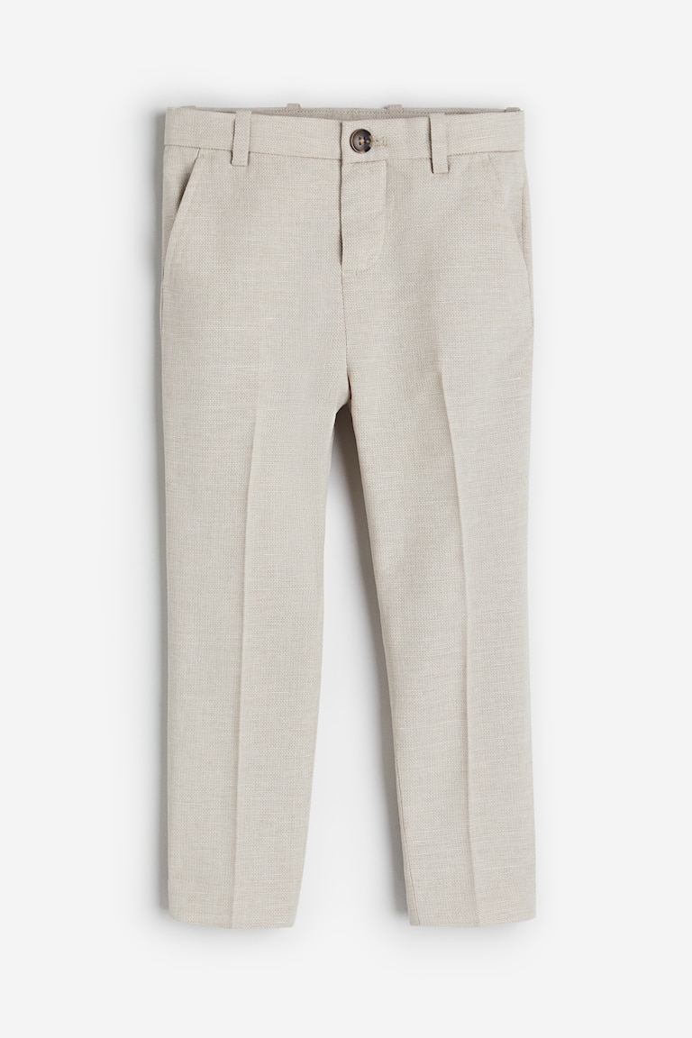 Light beige Slim Fit Suit Pants for kids