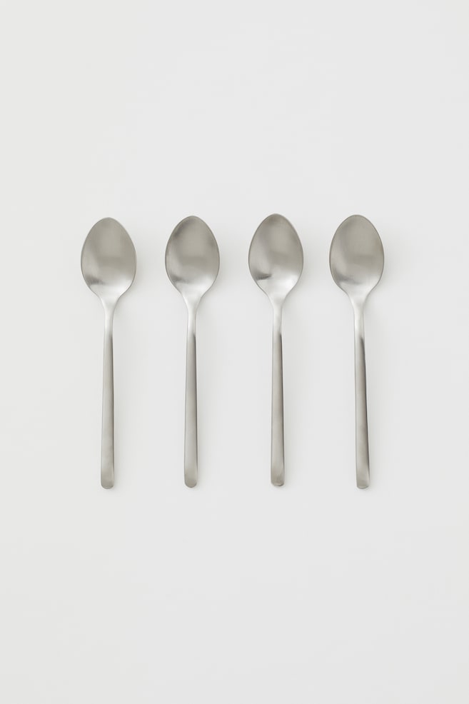 4-pack teaspoons - Silver-coloured/Matt/Black/Matt/Gold-coloured/Matt/Gold-coloured/Polished - 1