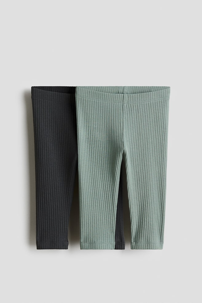 2-pack leggings - Light green/Dark grey/Greige/Cream/Pink/Light pink - 1