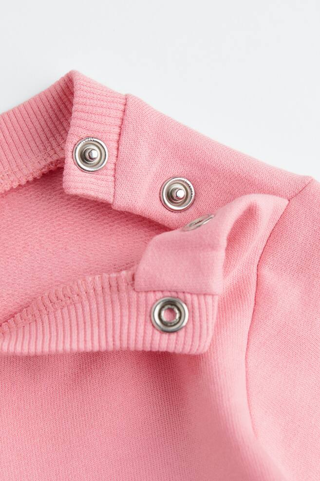 Cotton sweatshirt dress - Pink/Light purple/Dusty pink/Hearts/Pink/dc/dc - 2