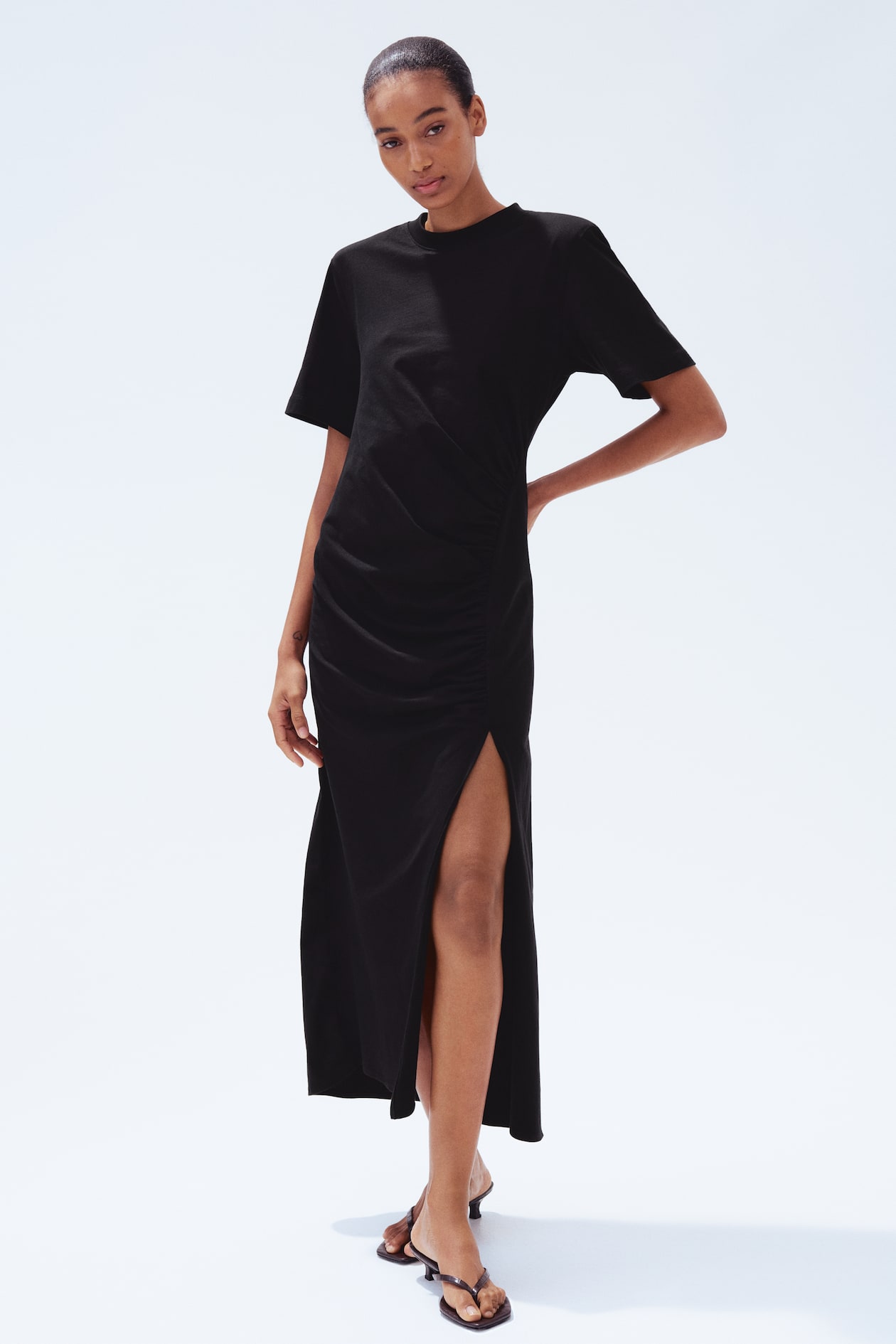 T-Shirt Dress with Shoulder Pads - image 4
