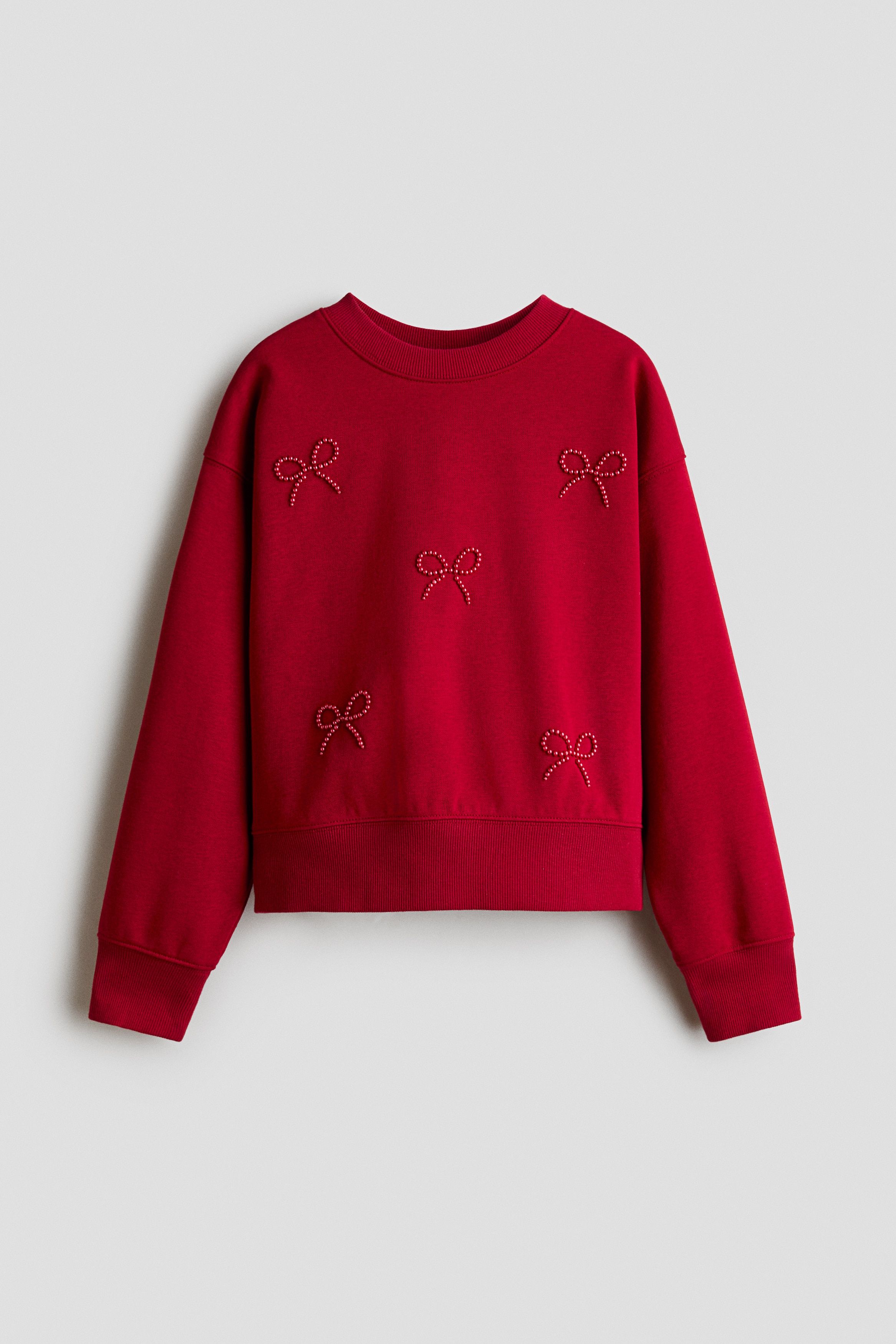 Brushed-inside sweatshirt - Red/Bows/Ivory/Bows/Dark grey/Bow/Cream/Stars/Light grey marl/Amore/Powder pink/Bow