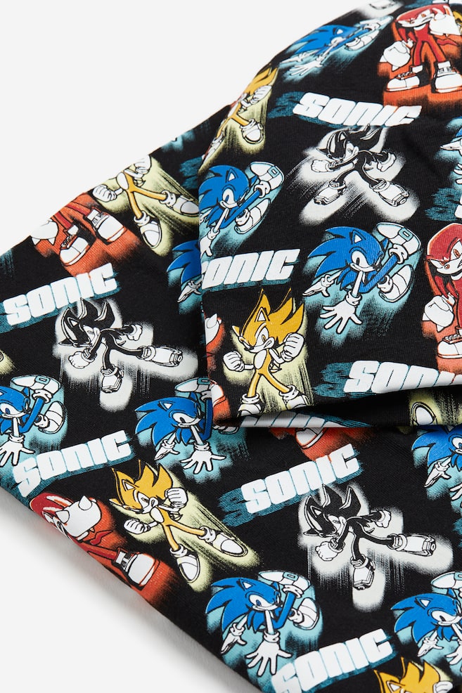Printed beanie and tube scarf - Black/Sonic the Hedgehog - 2