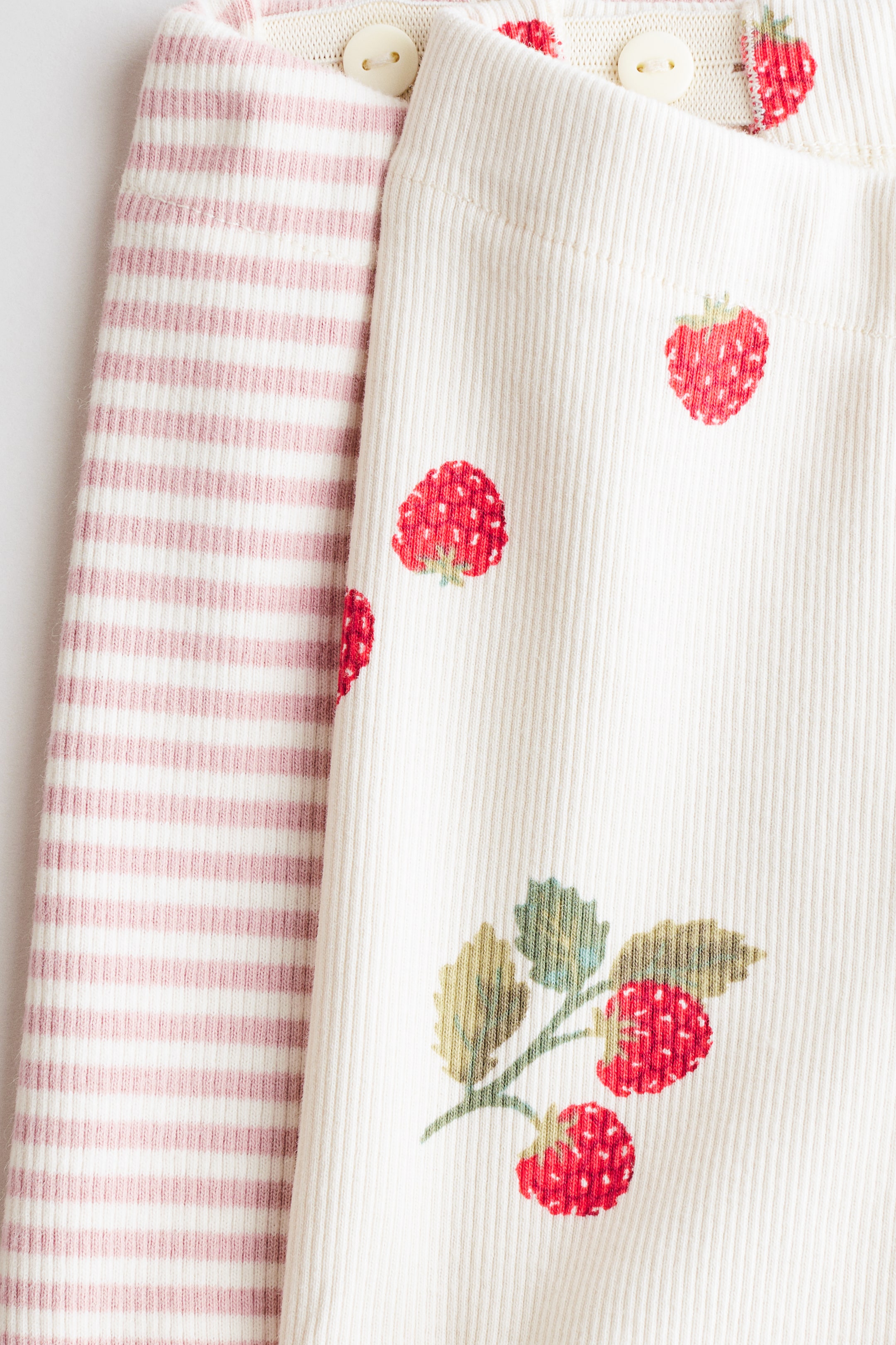 2-pack Ribbed Cotton Bike Shorts - White/raspberries - Kids | H&M US