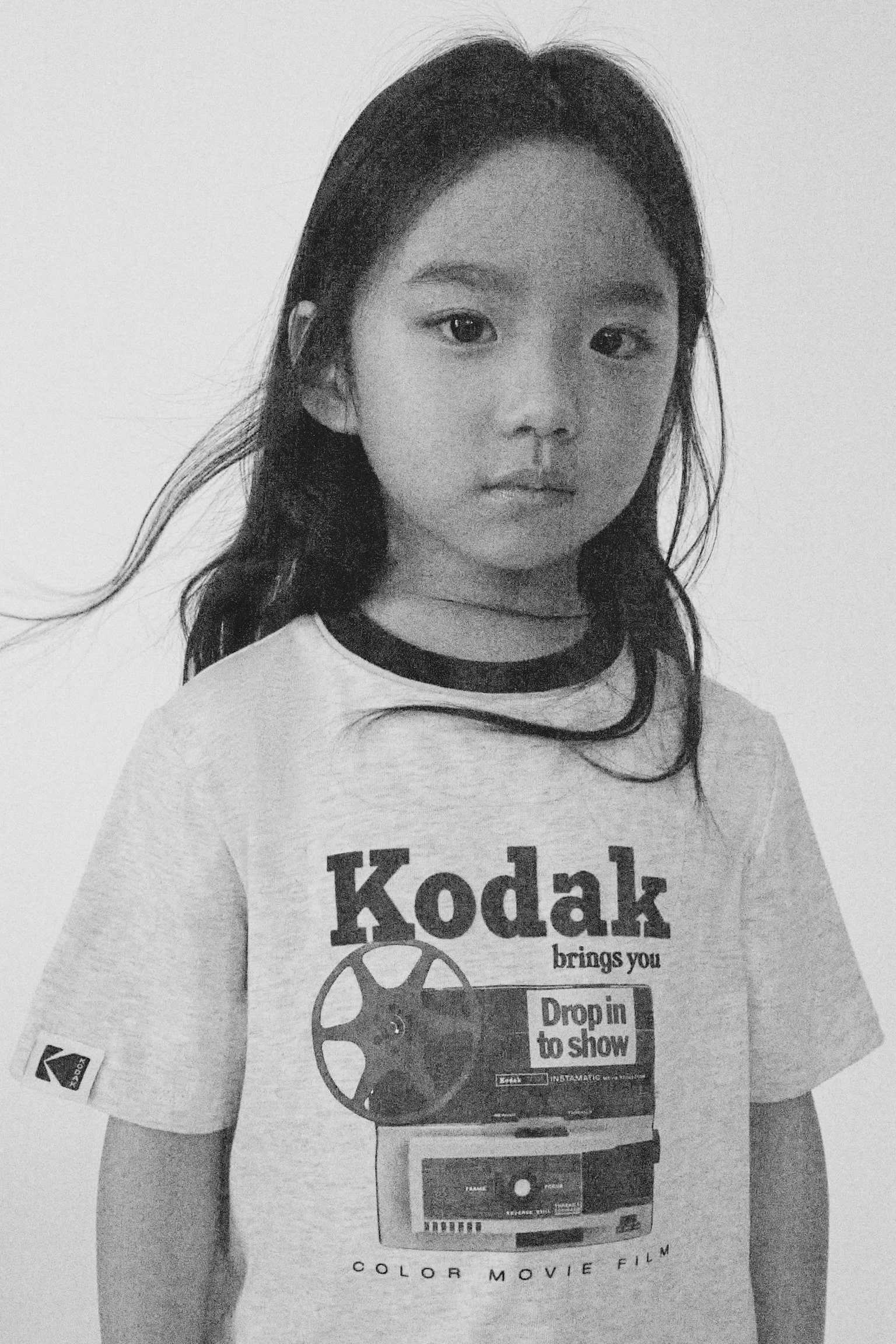 ルーズフィット プリントTシャツ-ライトグレーメランジ／Kodak - 4