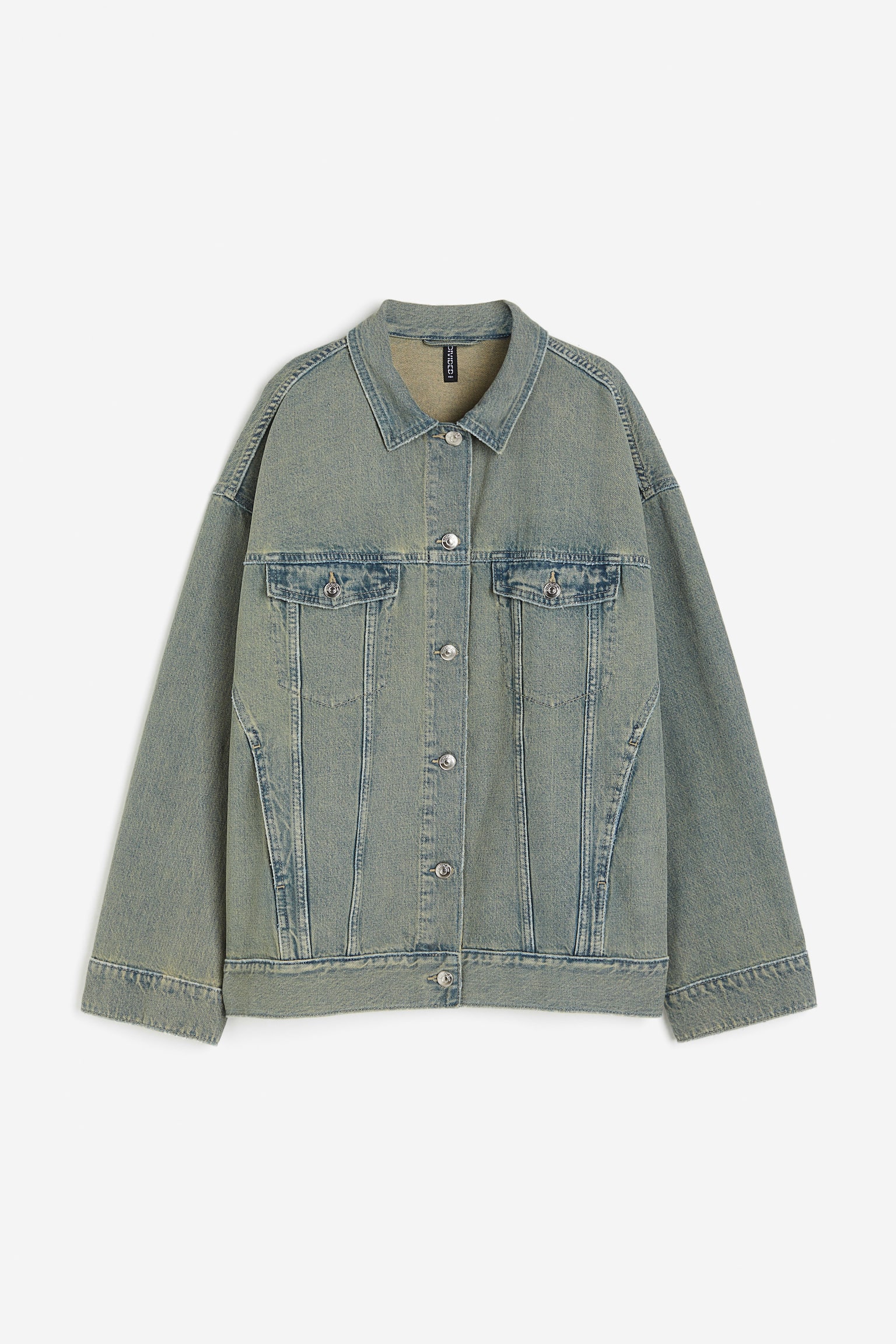 Oversized Denim Jacket - Yellow blue/Dark denim blue - 2