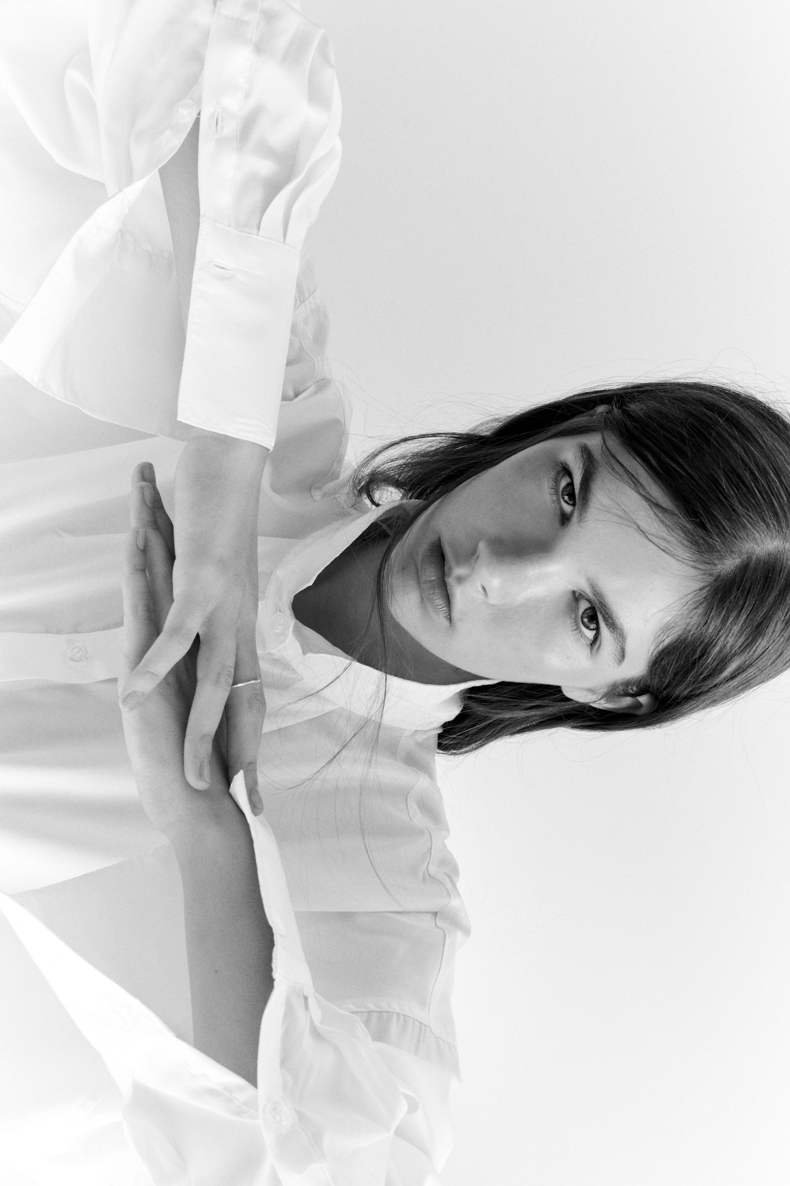 Loose-fit shirt - White/Blue/White striped - 5