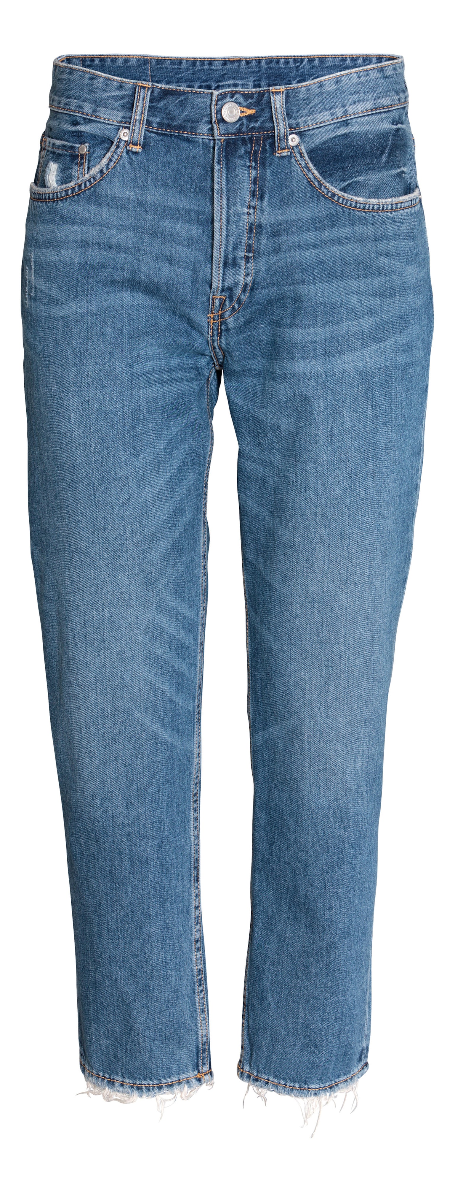 Boyfriend Low Ripped Jeans - Denimblå - 1