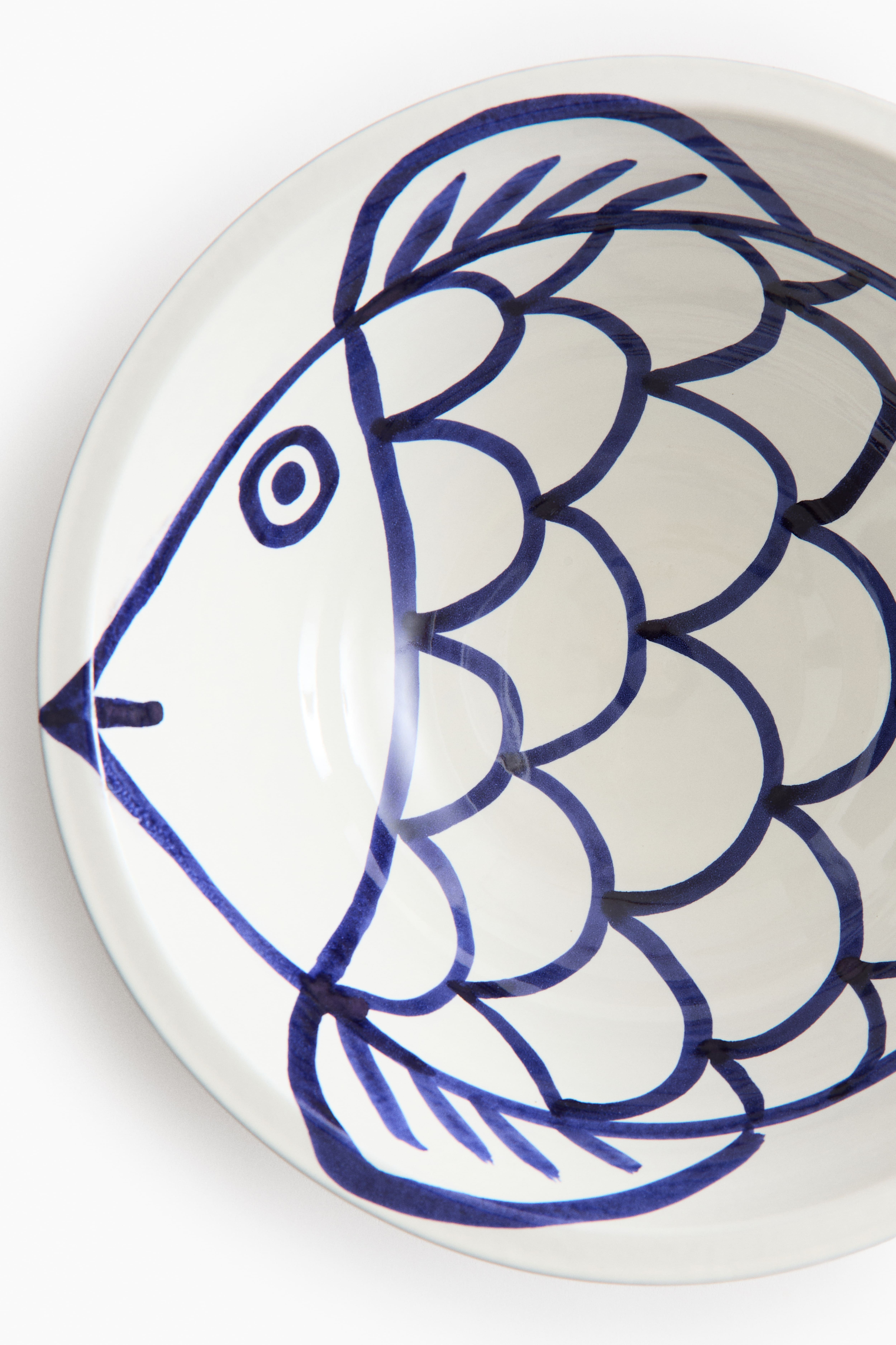Hand-Painted Terracotta Serving Bowl