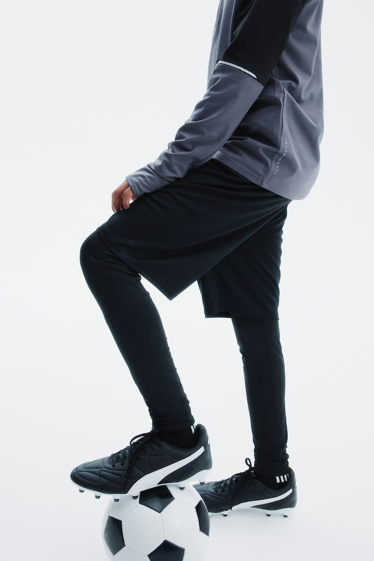 Sports tights with shorts Black Kids H&M IN