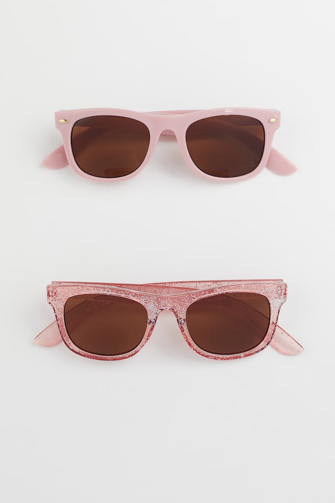 2-pack sunglasses - Light pink/Glittery/Beige/Leopard print/Turquoise/Orange - 1