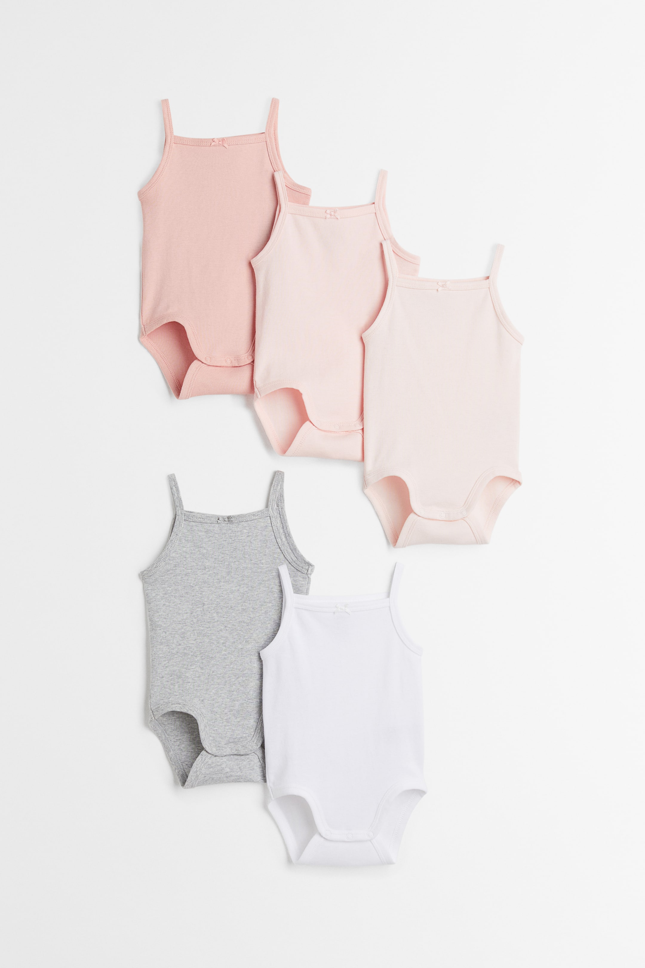 View larger image: 5-pack sleeveless bodysuits - Light pink/White - Kids | H&M 1