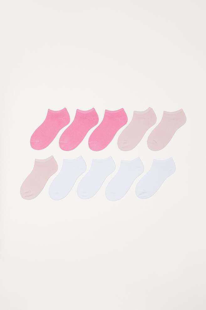 10-pack trainer socks - Pink/White/Black/Pink/Pink/Beige/Grey marl/Pink/Khaki green/dc/dc - 1