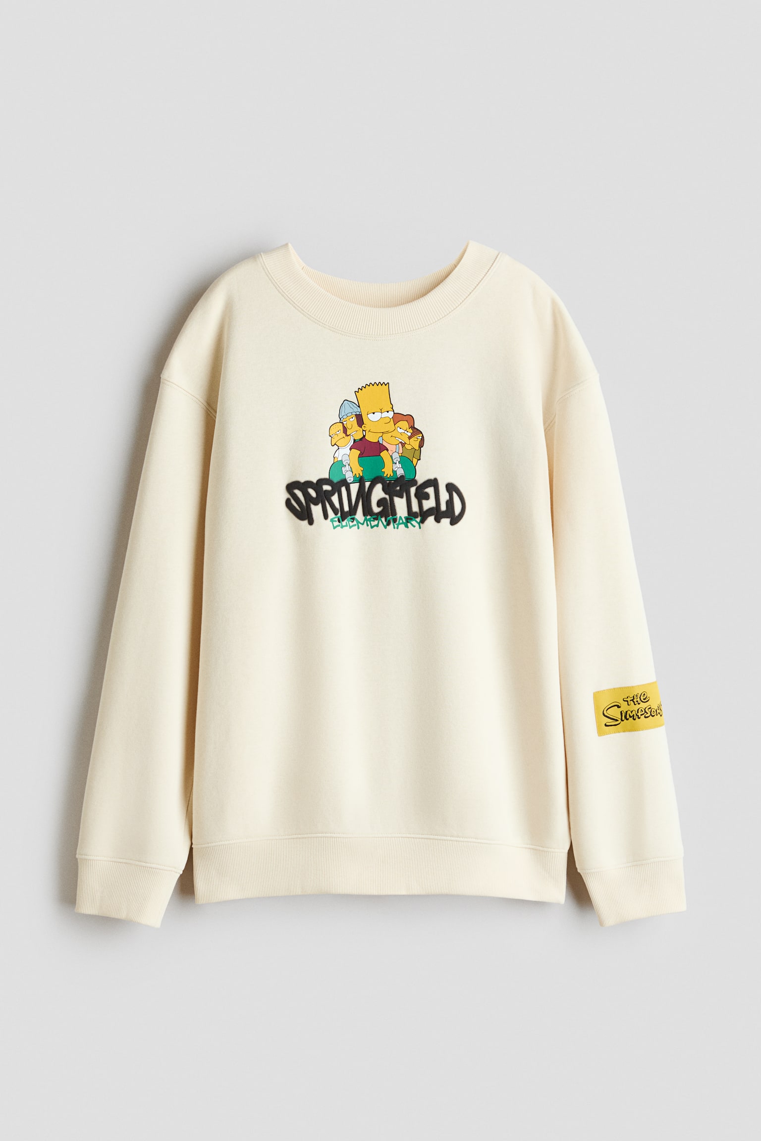 Loose-fit printed sweatshirt - Light beige/The Simpsons/Cream/The Simpsons