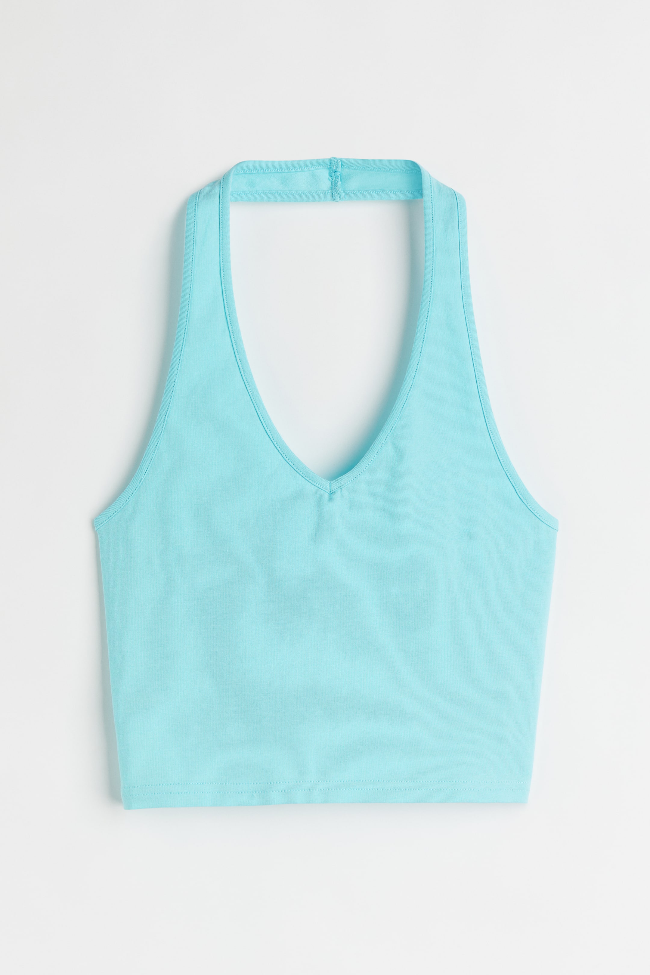 View larger image: Halterneck V-neck top - Turquoise - Ladies | H&M 1