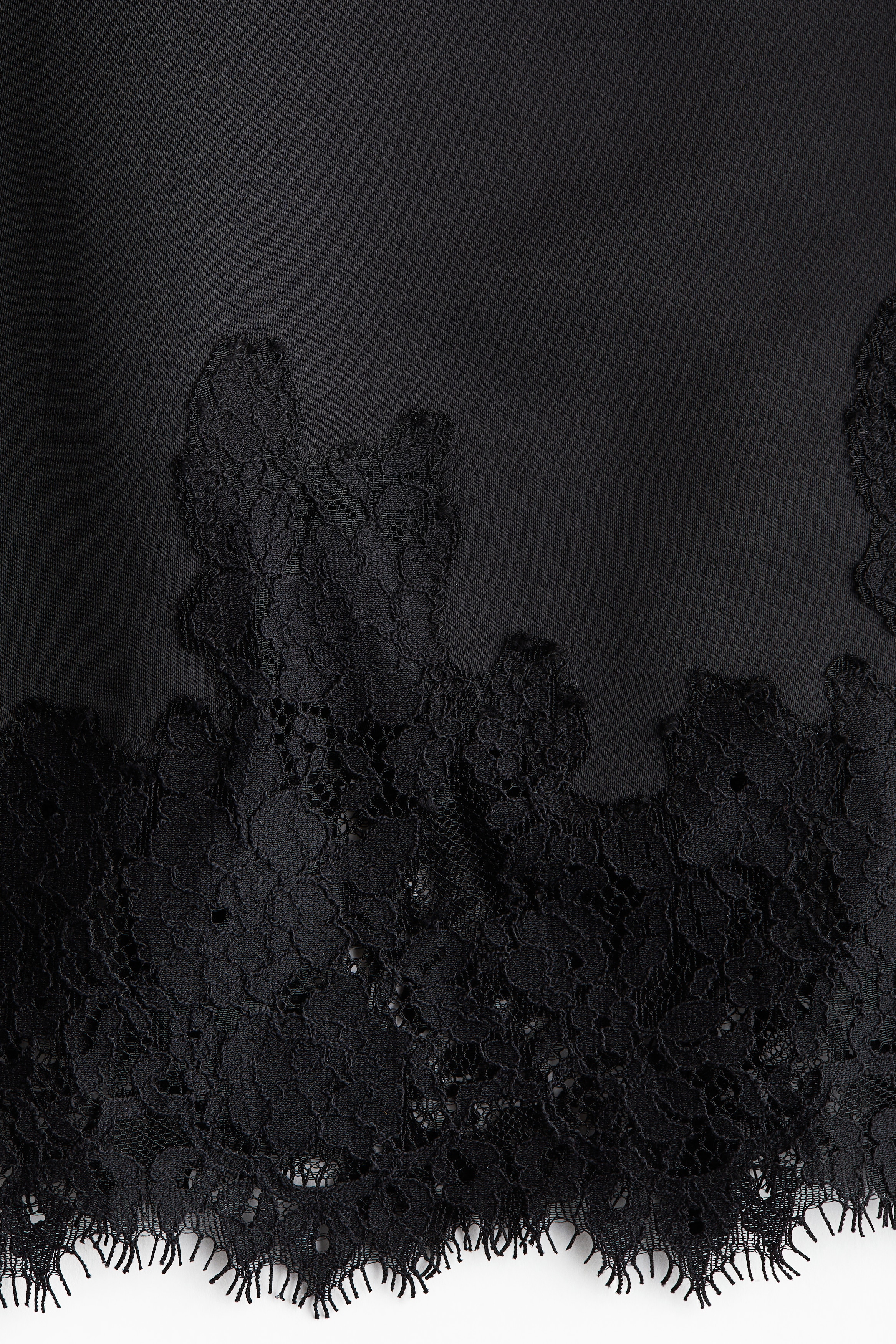 Lace-trimmed satin dress